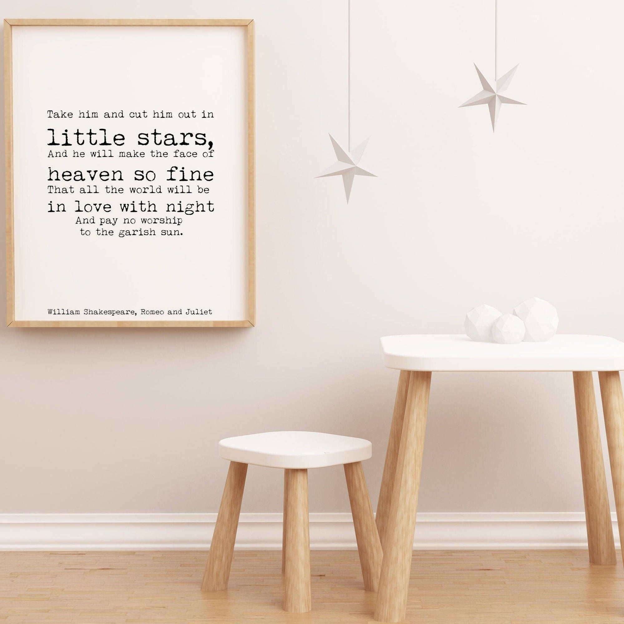 Heaven Quote Shakespeare Print, Romeo and Juliet Poster