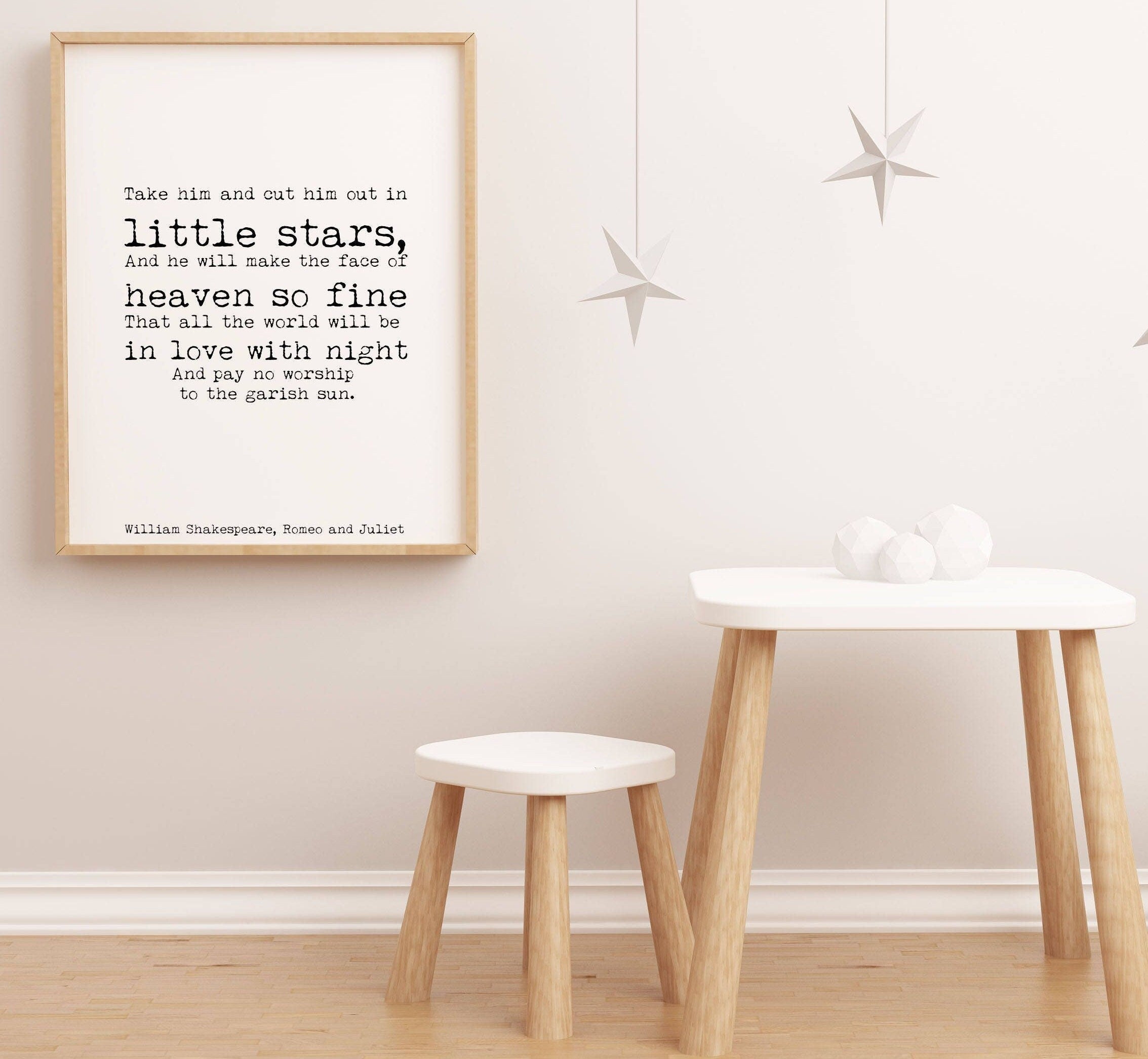 Heaven Quote Shakespeare Print, Romeo and Juliet Poster