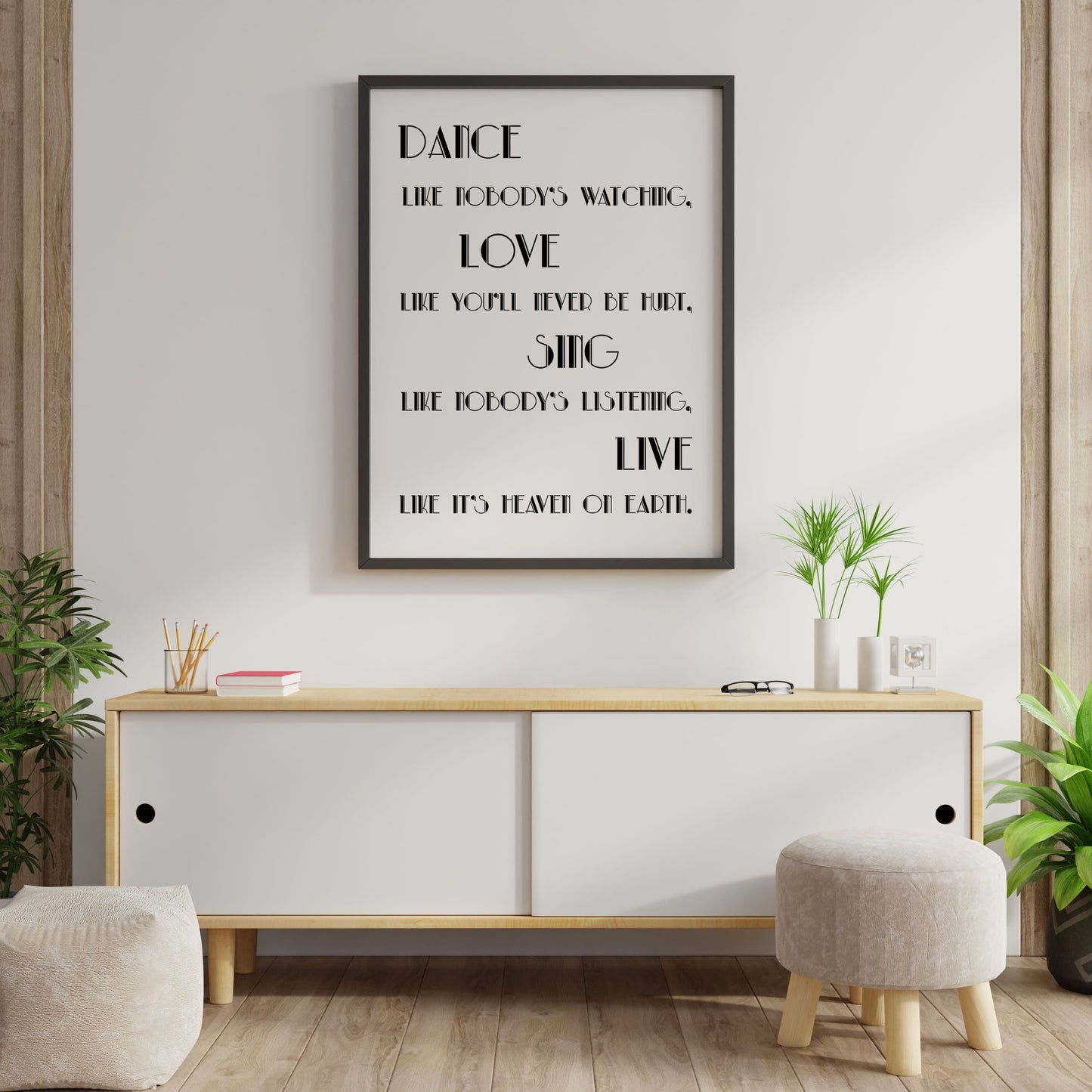 Dance Like Nobody's Watching Wall Decor, Uplifting Quote Art Print Framed & Unframed