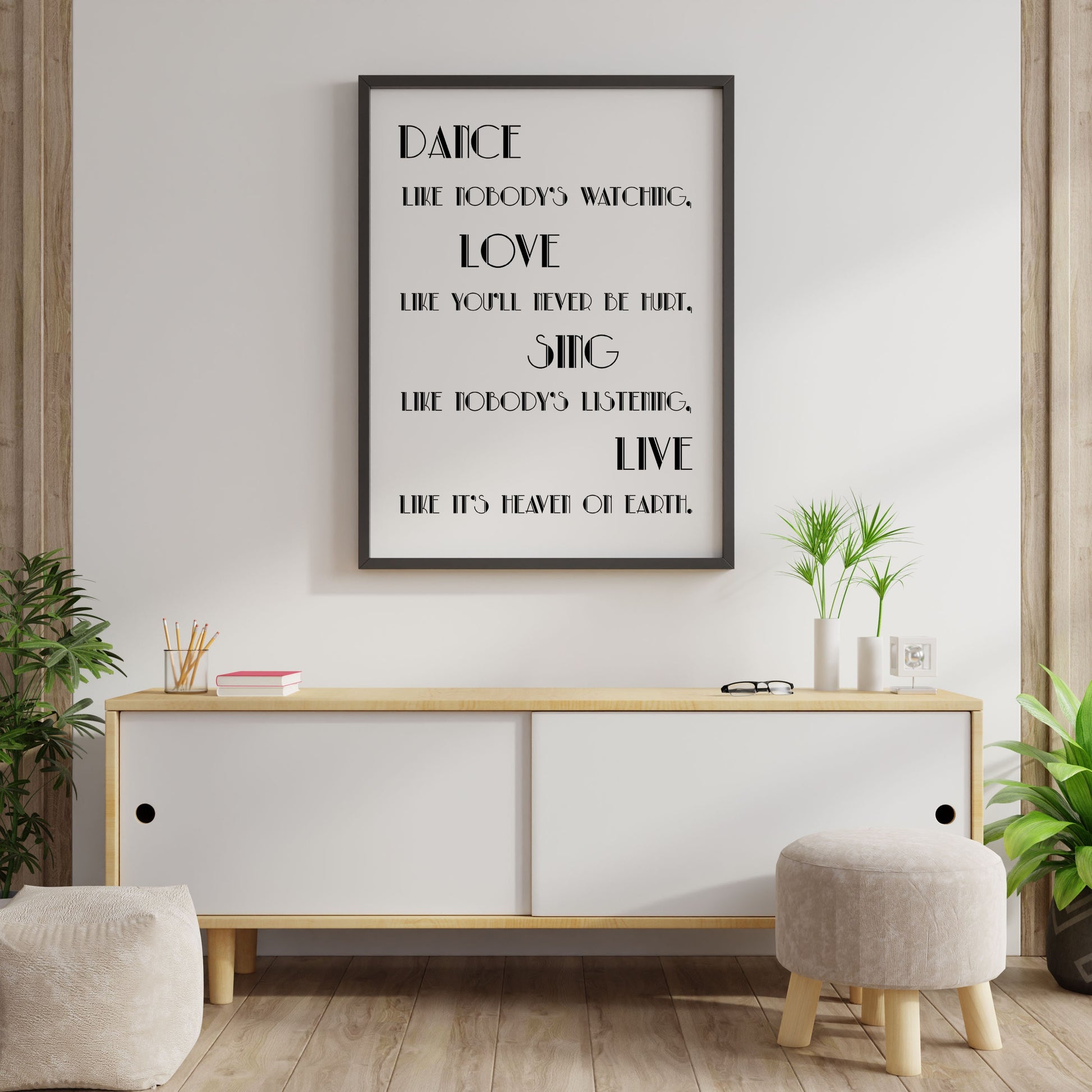 Dance Like Nobody's Watching Wall Decor, Uplifting Quote Art Print Framed & Unframed
