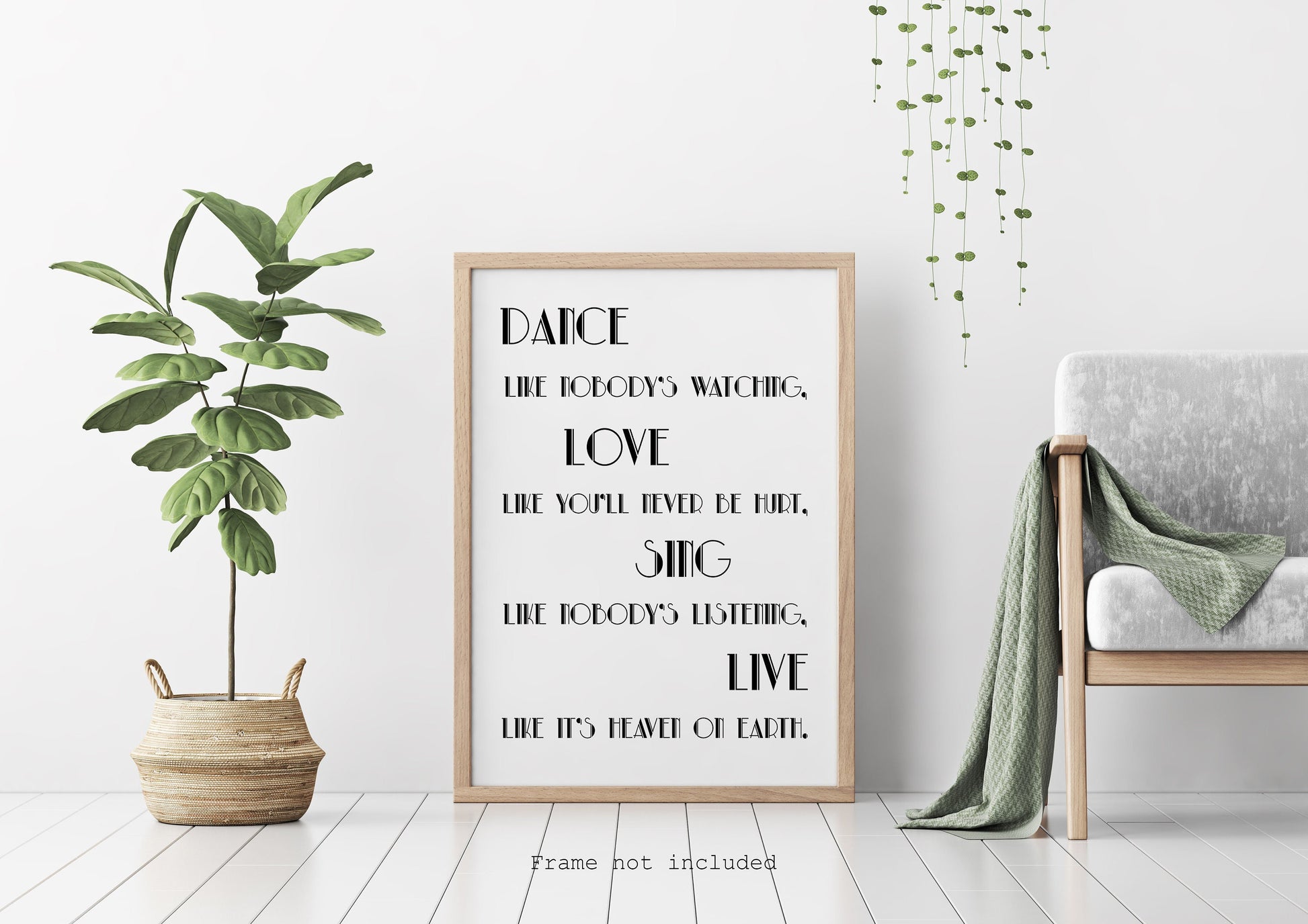 Dance Like Nobody's Watching Wall Decor, Uplifting Quote Art Print Framed & Unframed