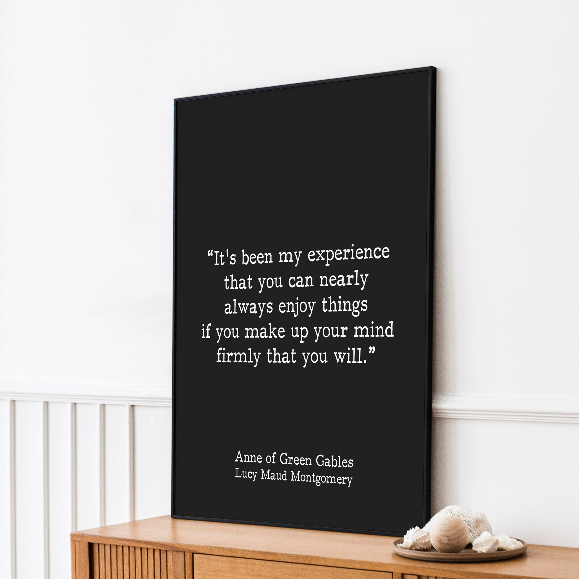 Anne of Green Gables Inspirational Print, LM Montgomery Literary Art in Vintage Style Framed Unframed