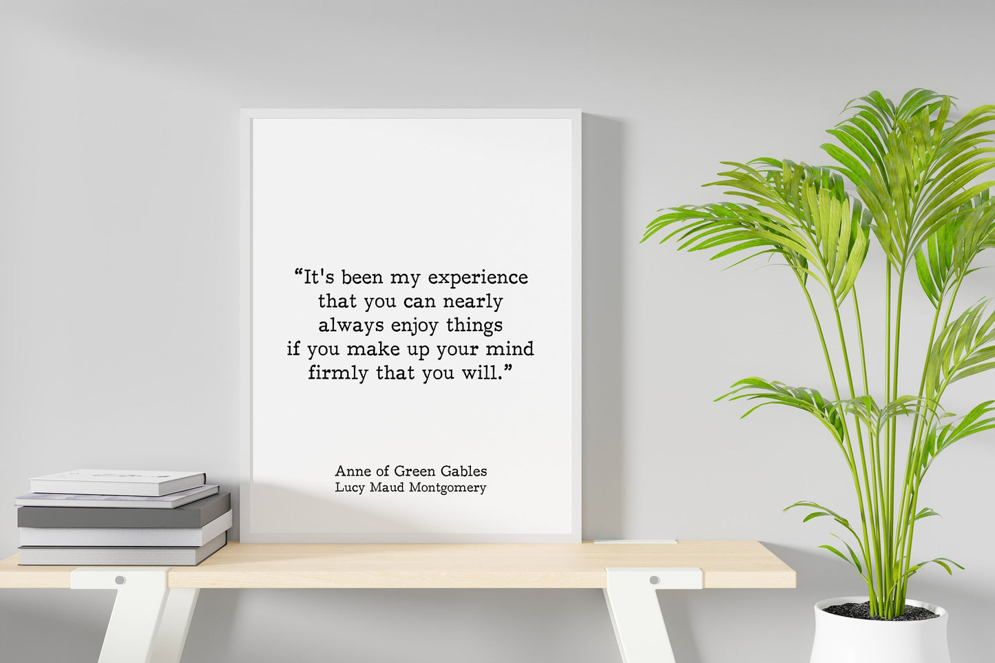 Anne of Green Gables Inspirational Print, LM Montgomery Literary Art in Vintage Style Framed Unframed