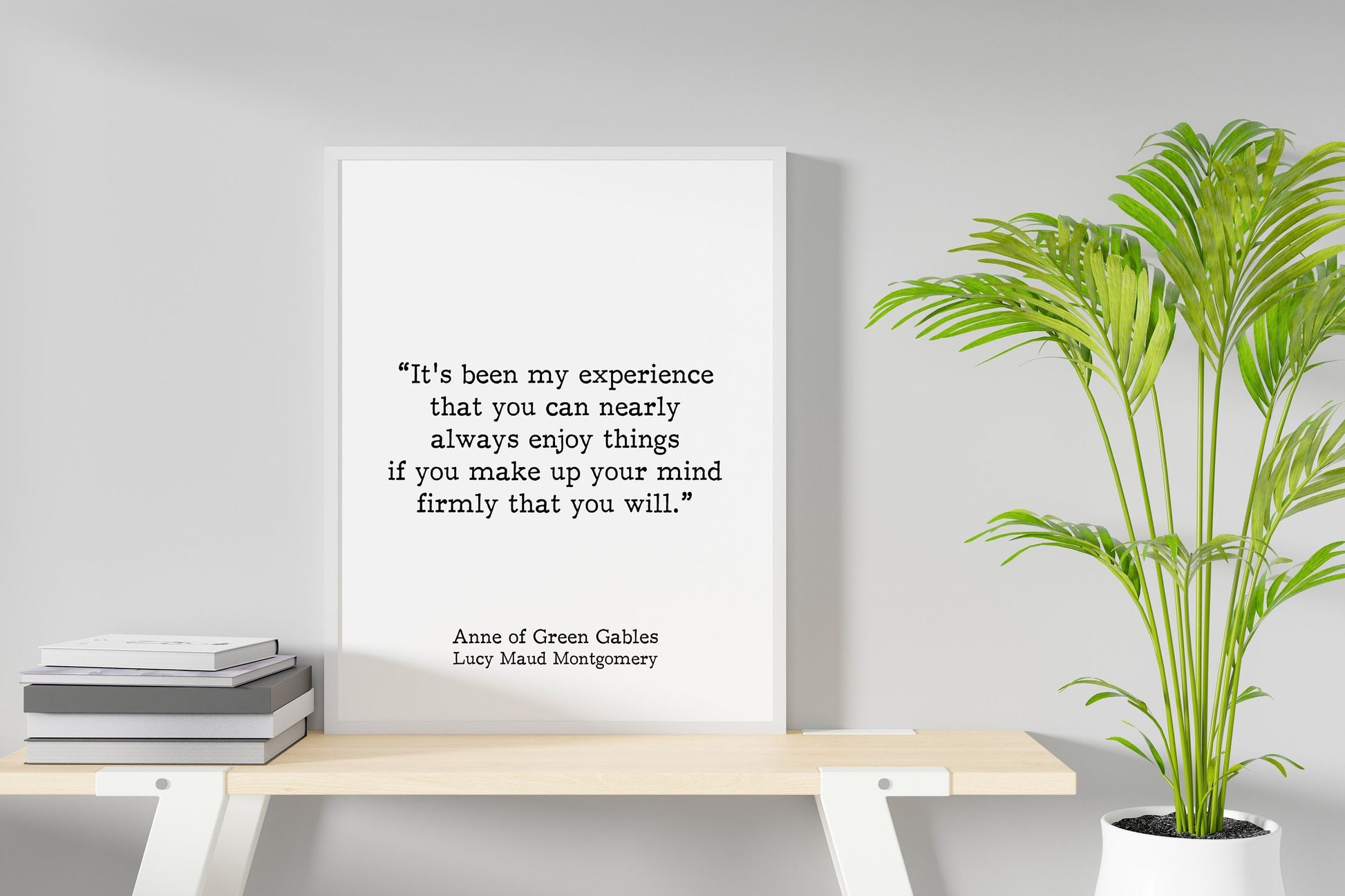 Anne of Green Gables Inspirational Print, LM Montgomery Literary Art in Vintage Style Framed Unframed