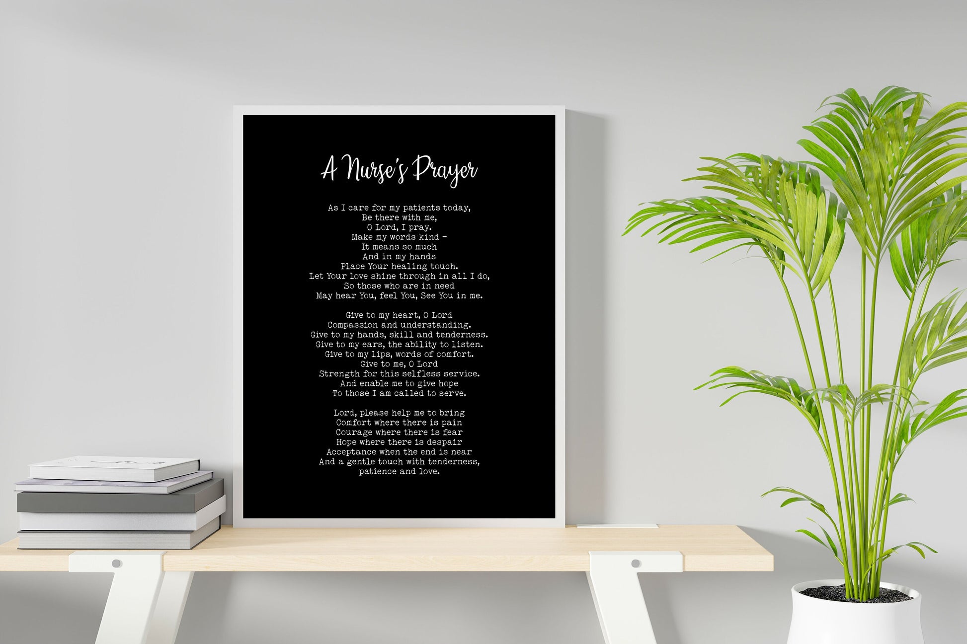 Nurse Prayer Wall Art Print, Christian Nurse Gift