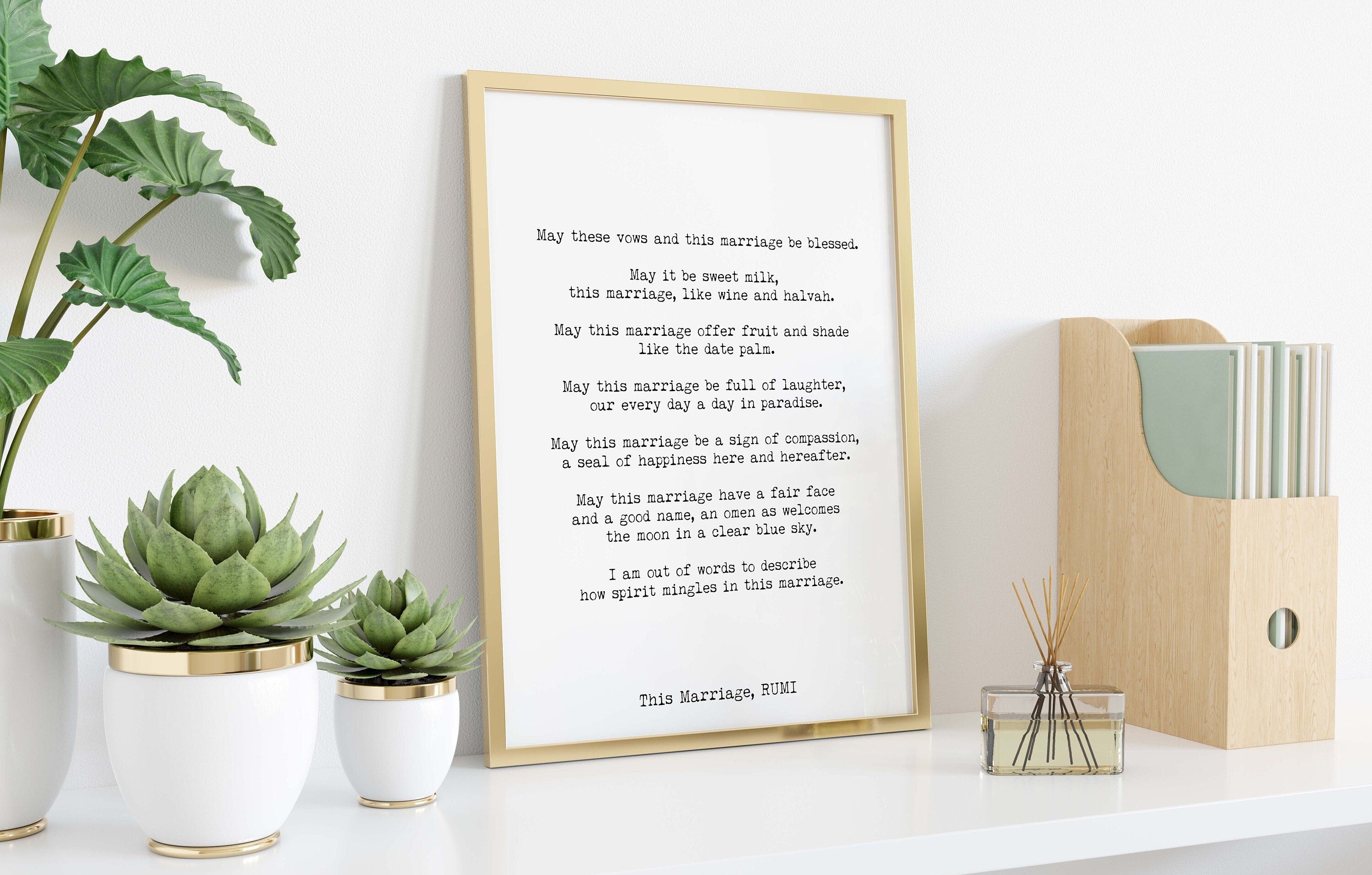 Rumi This Marriage Poem Print Wedding Blessing Wall Art Black Or White Background Literary Love Gift Anniversary Decor Romantic Poetry Quote