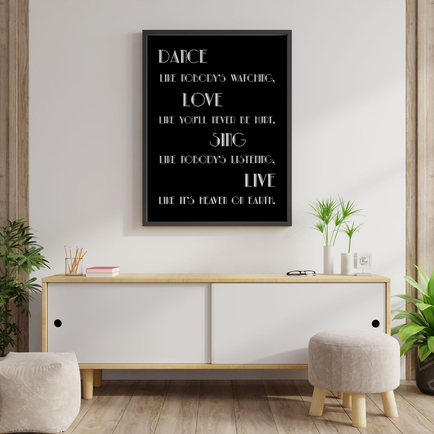 Dance Like Nobody's Watching Wall Decor, Uplifting Quote Art Print Framed & Unframed