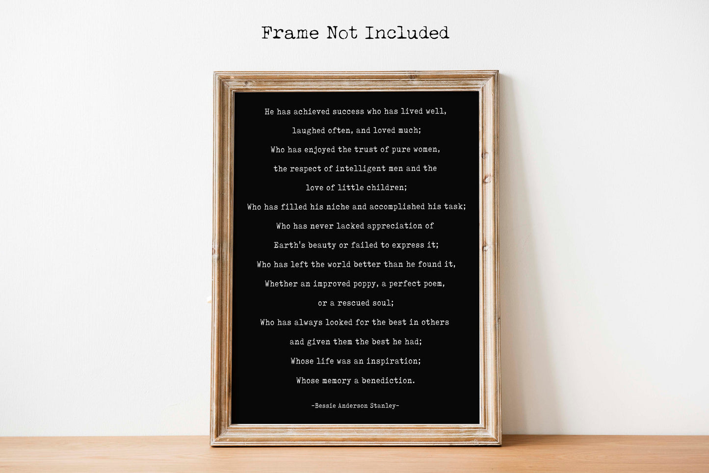 Success Poem Print by Bessie Anderson Stanley – Framed or Unframed