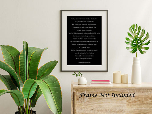 Success Poem Print by Bessie Anderson Stanley – Framed or Unframed