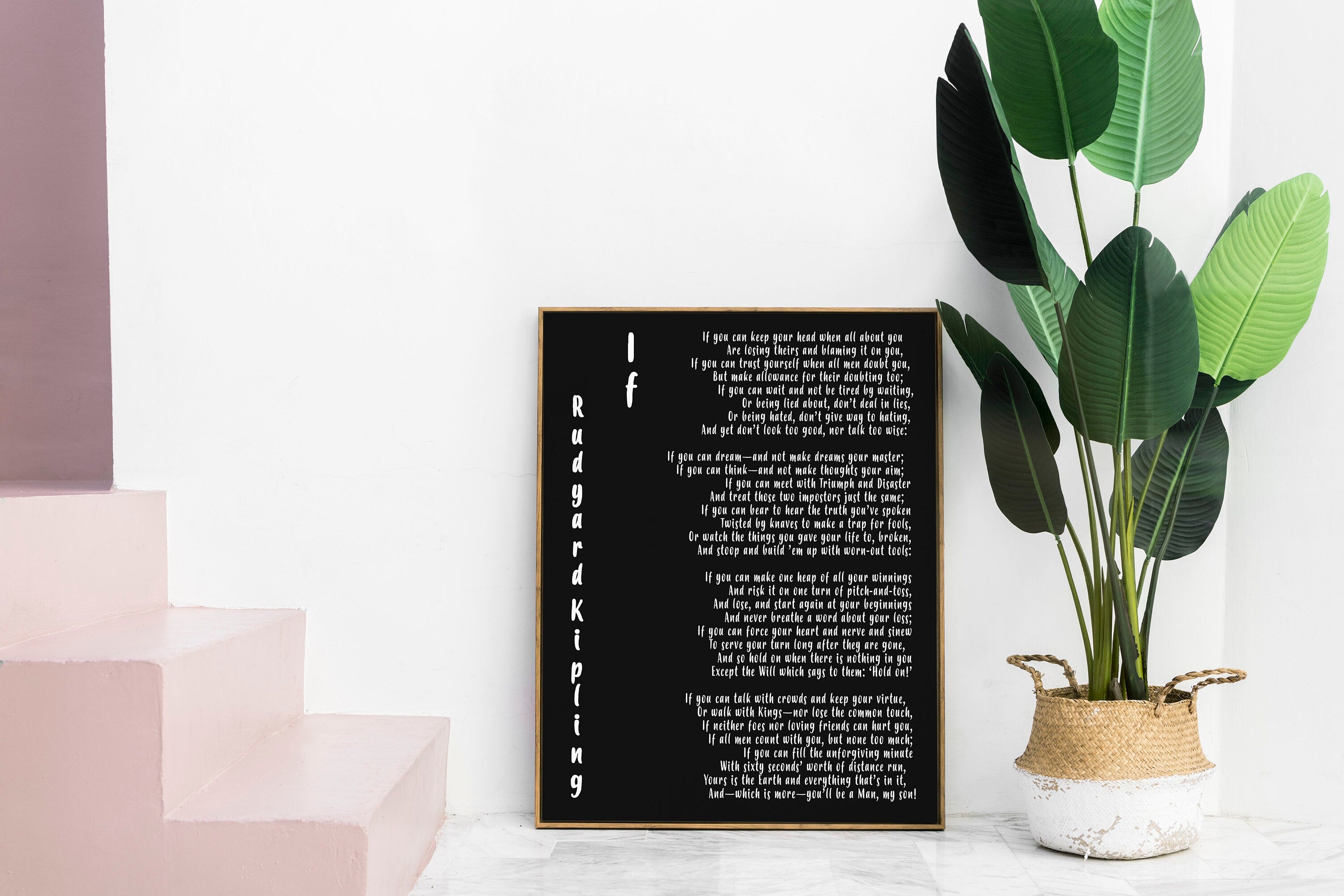 If Rudyard Kipling Wall Art Prints, Unframed Black & White Art for Wall Decor
