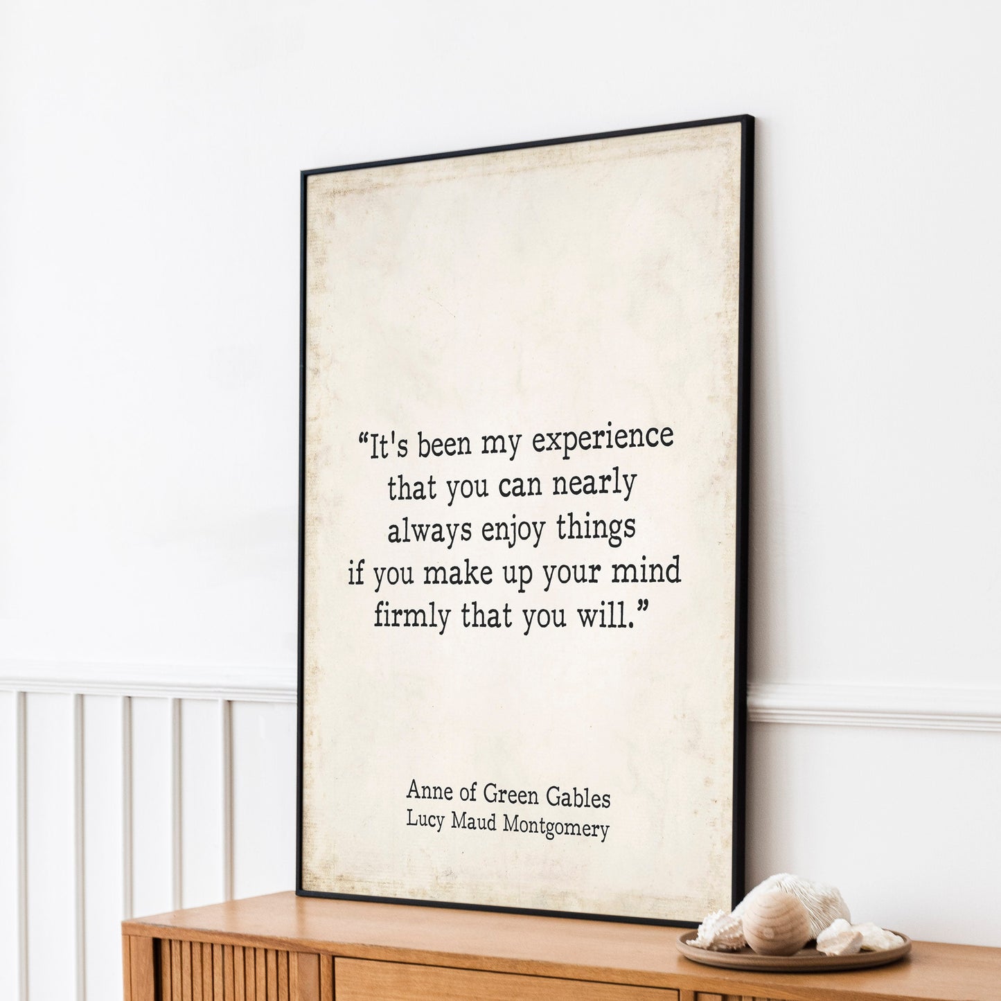 Anne of Green Gables Inspirational Print, LM Montgomery Literary Art in Vintage Style Framed Unframed