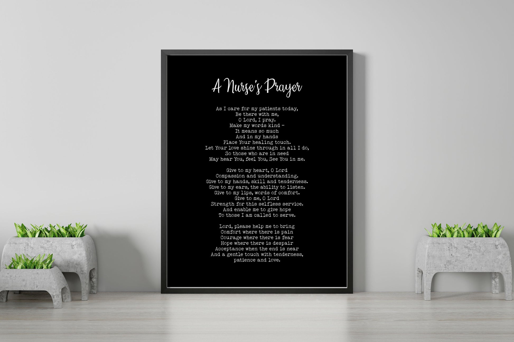 Nurse Prayer Wall Art Print, Christian Nurse Gift