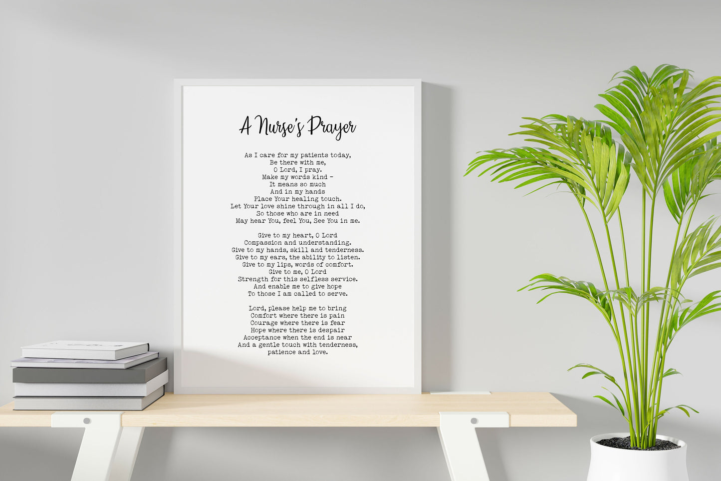 Nurse Prayer Wall Art Print, Christian Nurse Gift