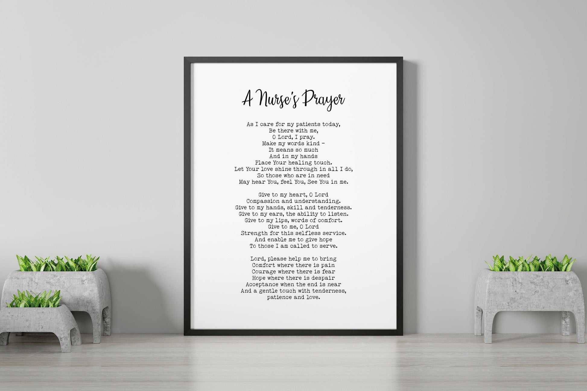 Nurse Prayer Wall Art Print, Christian Nurse Gift