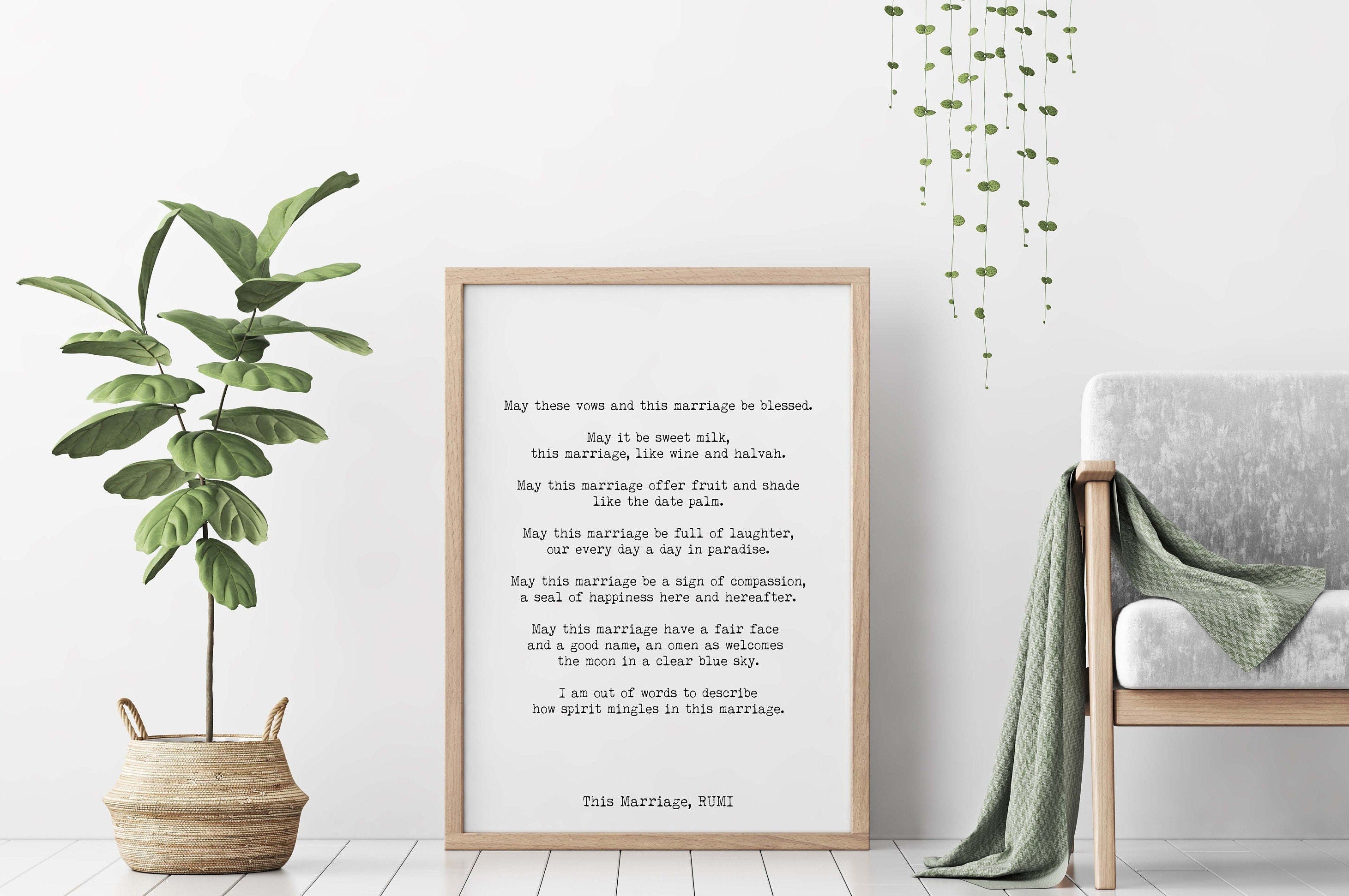 Rumi This Marriage Poem Print Wedding Blessing Wall Art Black Or White Background Literary Love Gift Anniversary Decor Romantic Poetry Quote