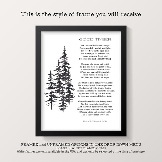 Robert Frost Stopping by the Woods on a Snowy Evening Unframed or Framed Wall Art Print in Black & White for Home Wall Decor