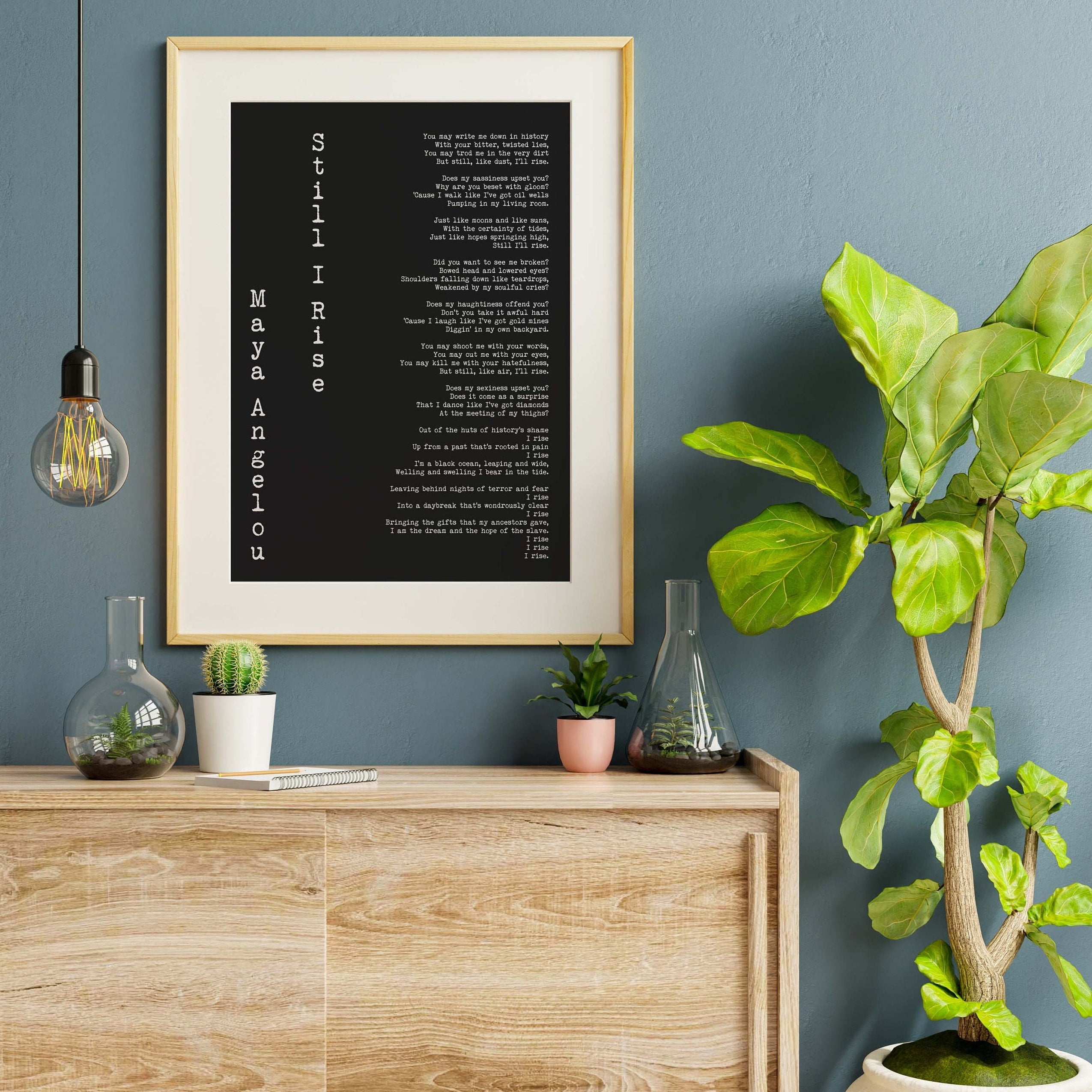 Still I Rise Poem Print – Maya Angelou Quote Poster