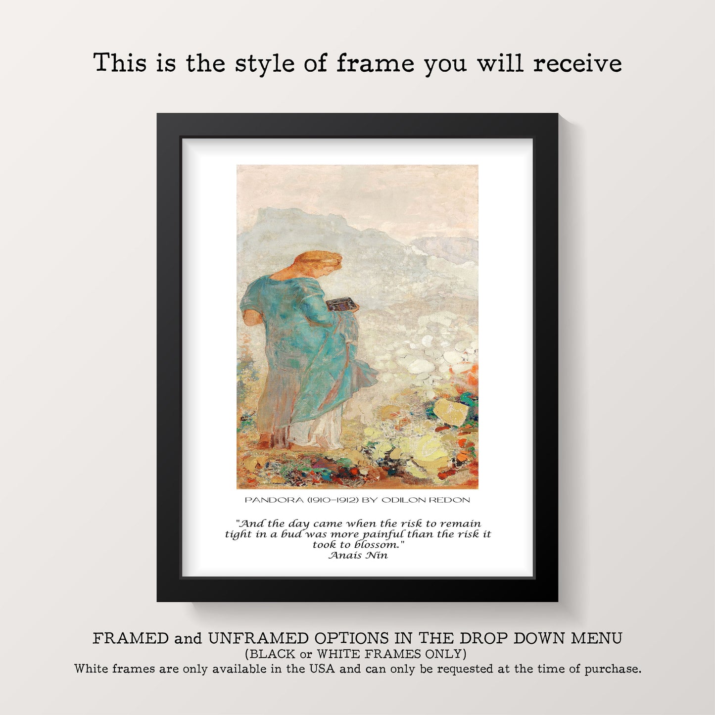 Anaïs Nin Women Empowerment Quote – Literary Art Print Feminine Wall Piece