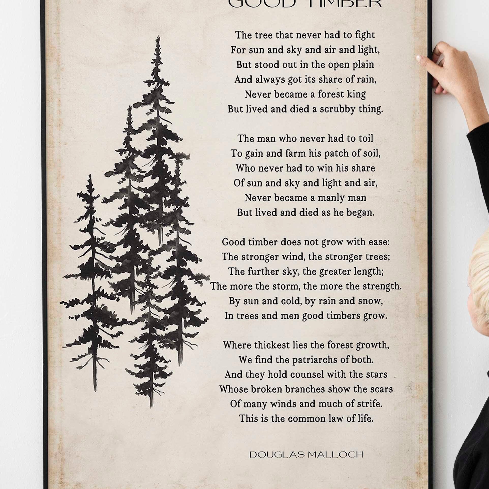 Good Timber Poem LDS Gift, Thomas S Monson Mormon Quote
