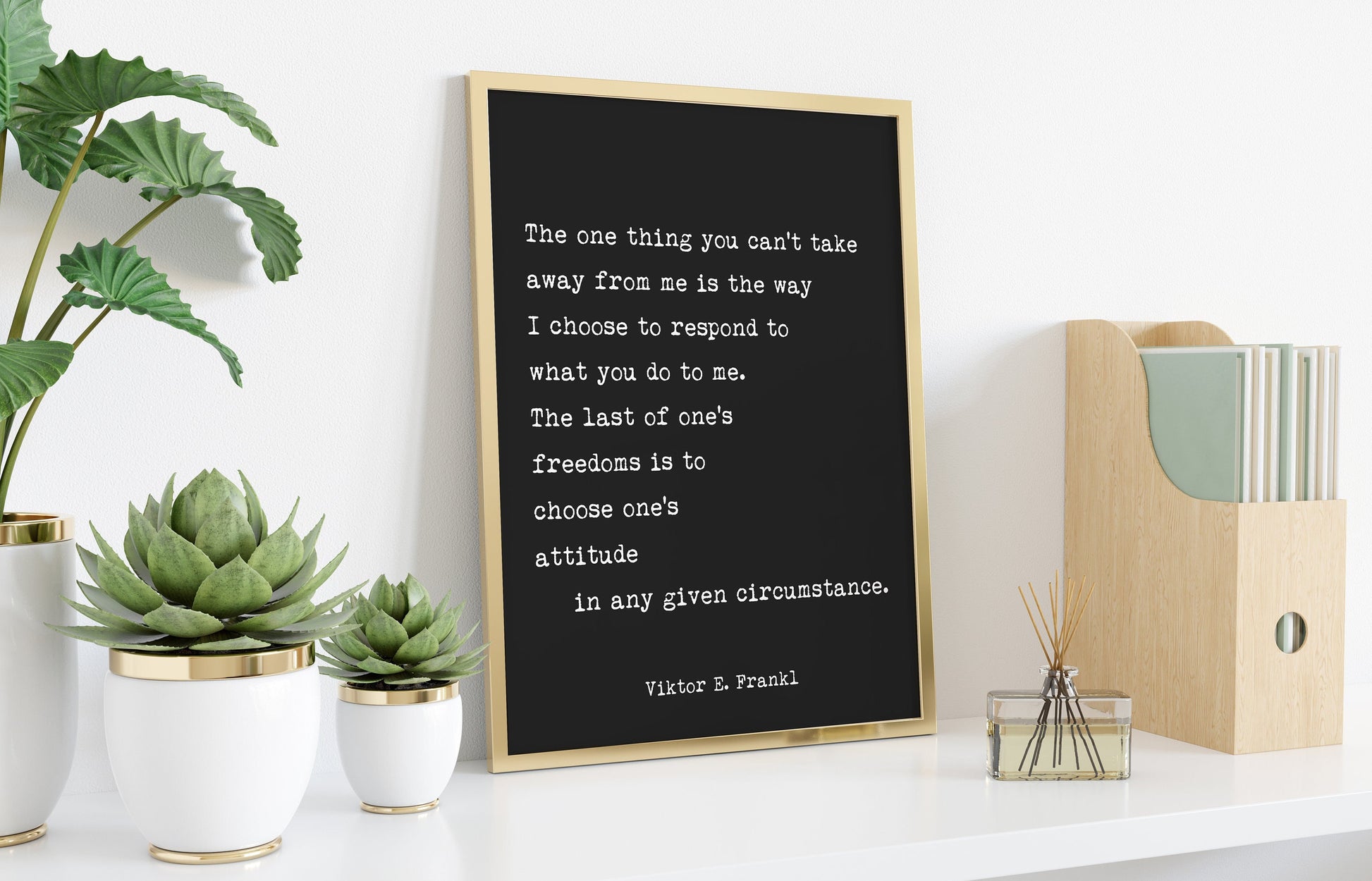 Viktor Frankl Quote Print – “Choose One’s Attitude” Literary Wall Art, Typewriter Style