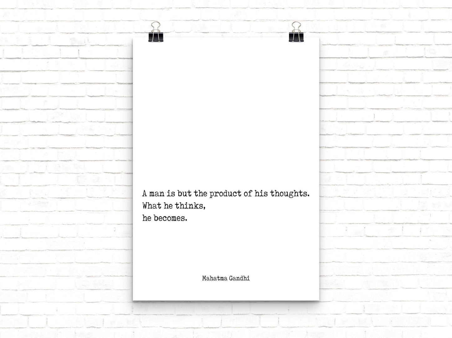Mahatma Gandhi Quote Print, Thoughts Become Destiny Wall Art