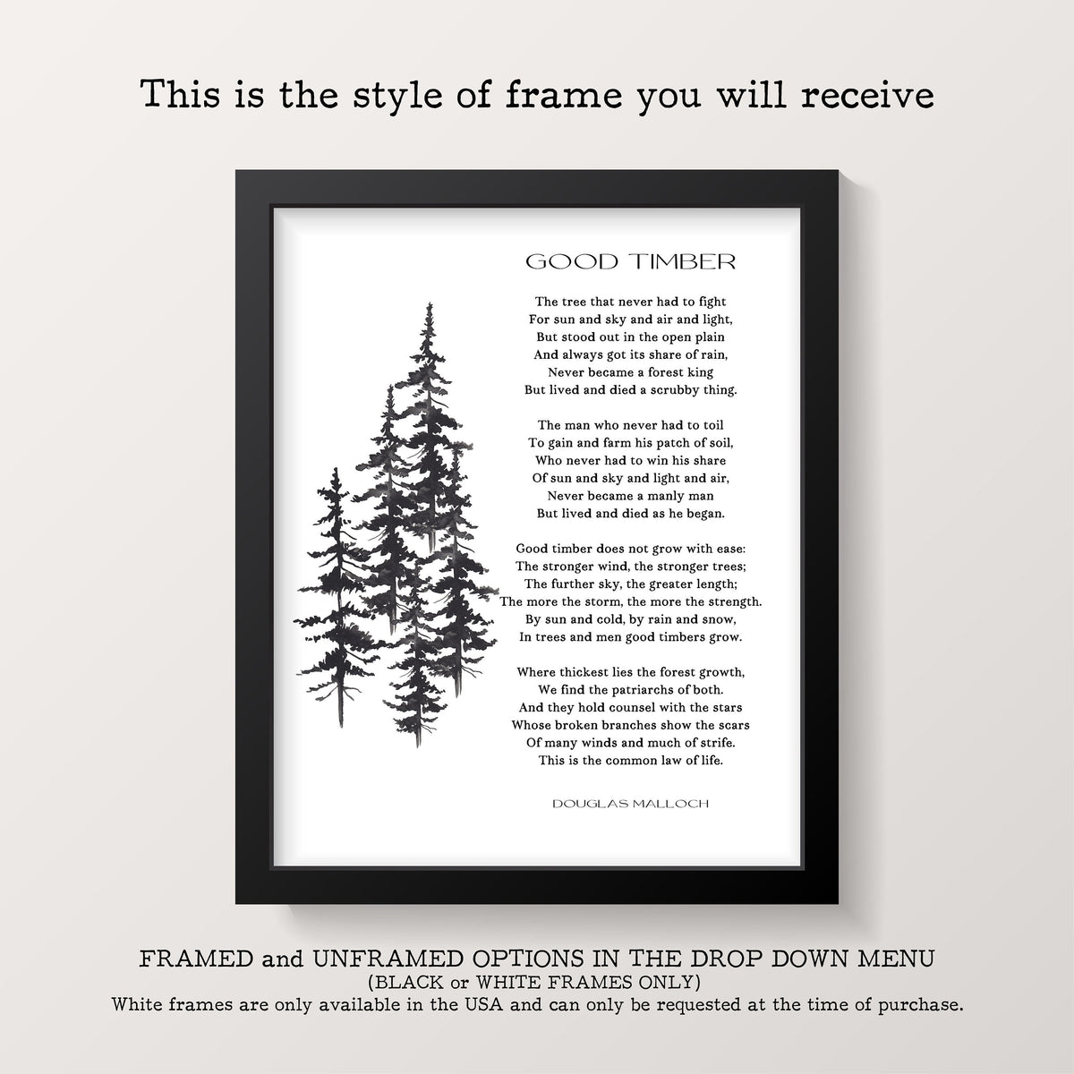 Good Timber Poem LDS Decor, Thomas S Monson Unframed Wall Art Prints