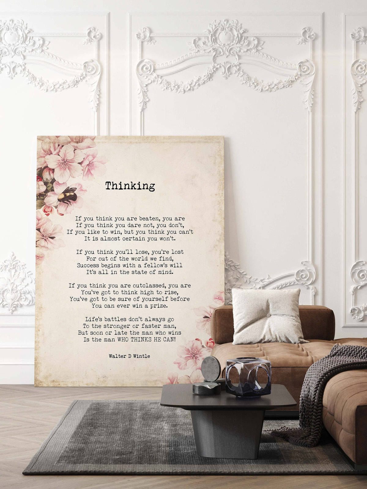 Walter D. Wintle Thinking poem print, watercolour blossom