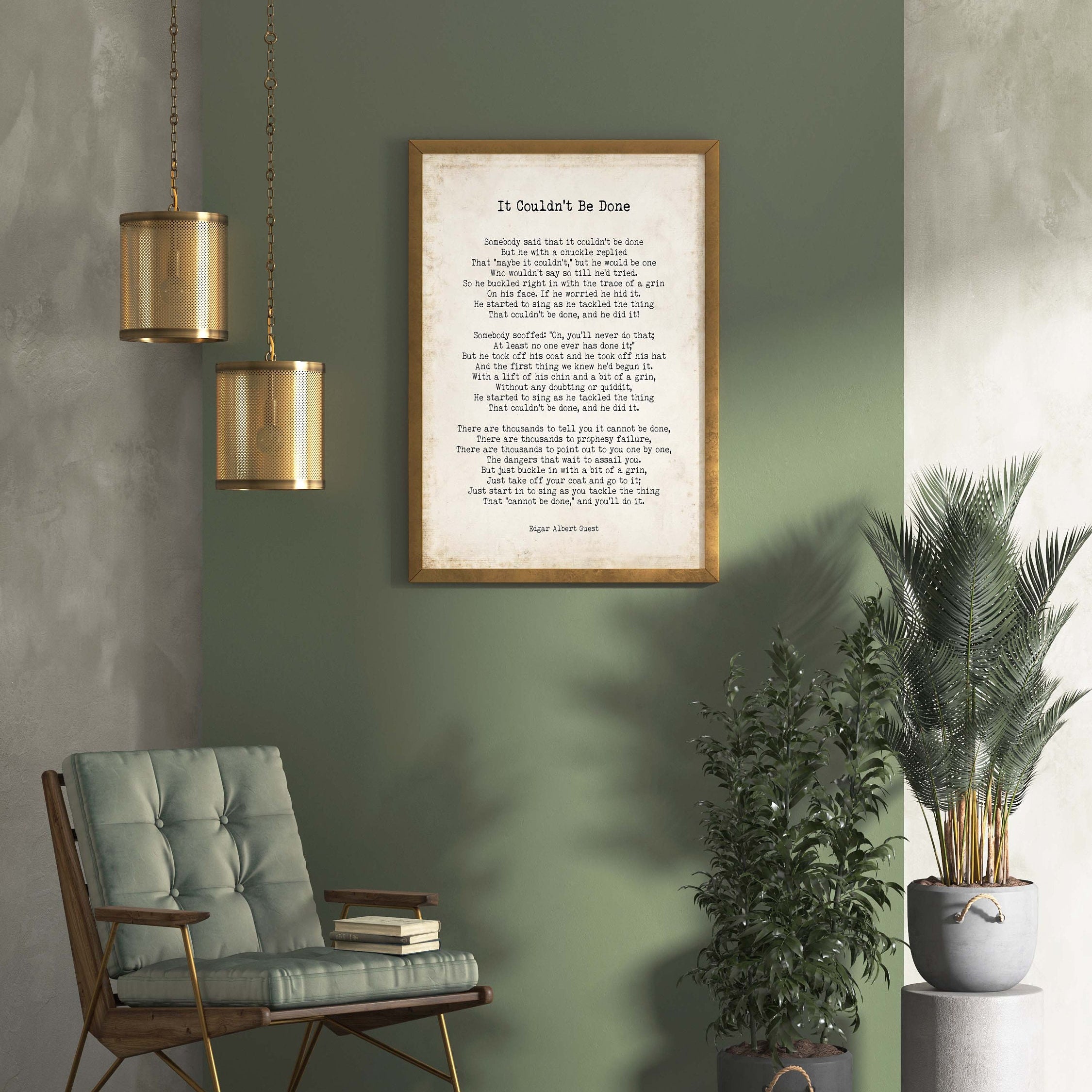 It Couldn’t Be Done Poem Print Edgar Albert Guest Wall Art