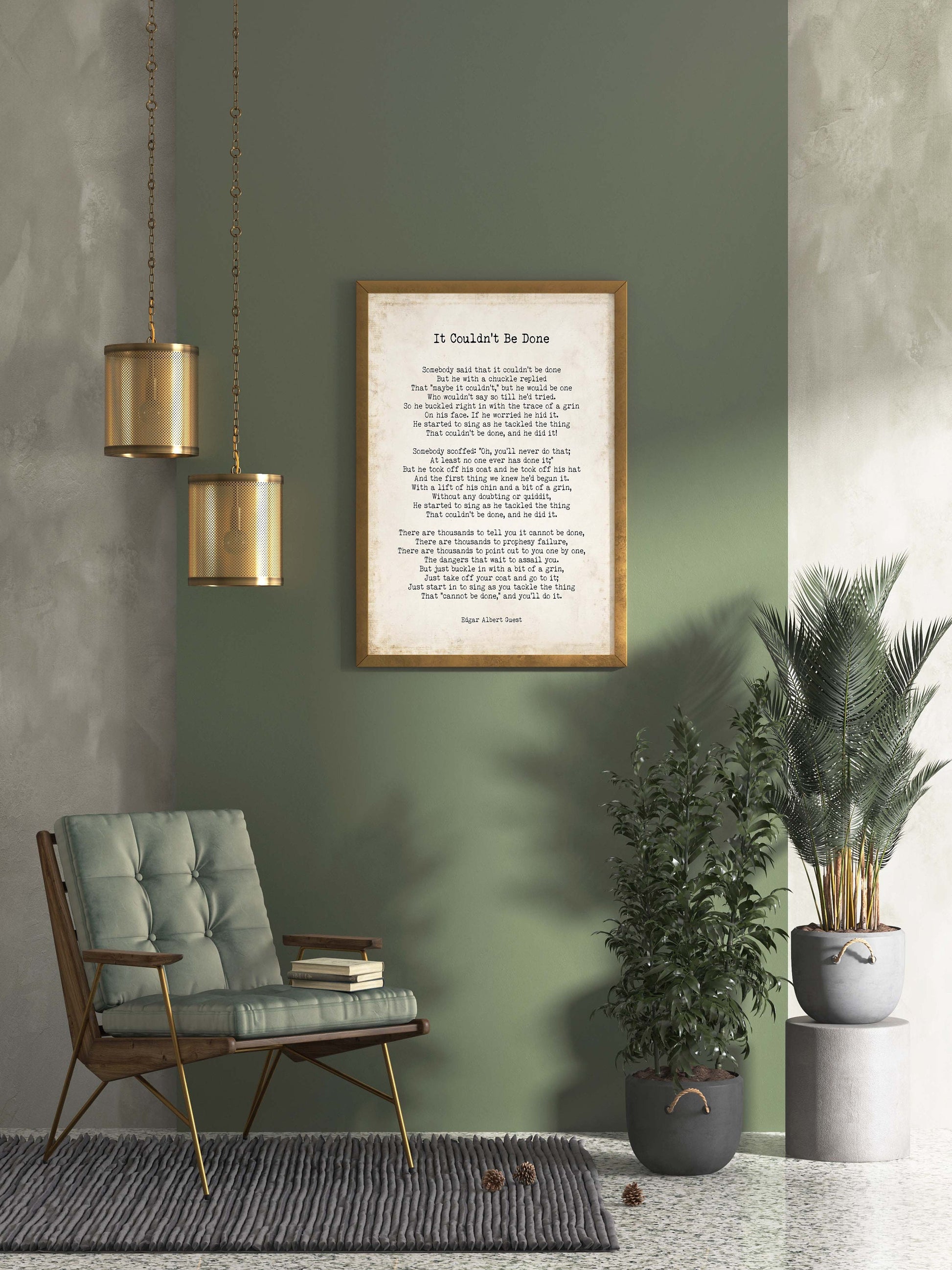 It Couldn’t Be Done Poem Print Edgar Albert Guest Wall Art