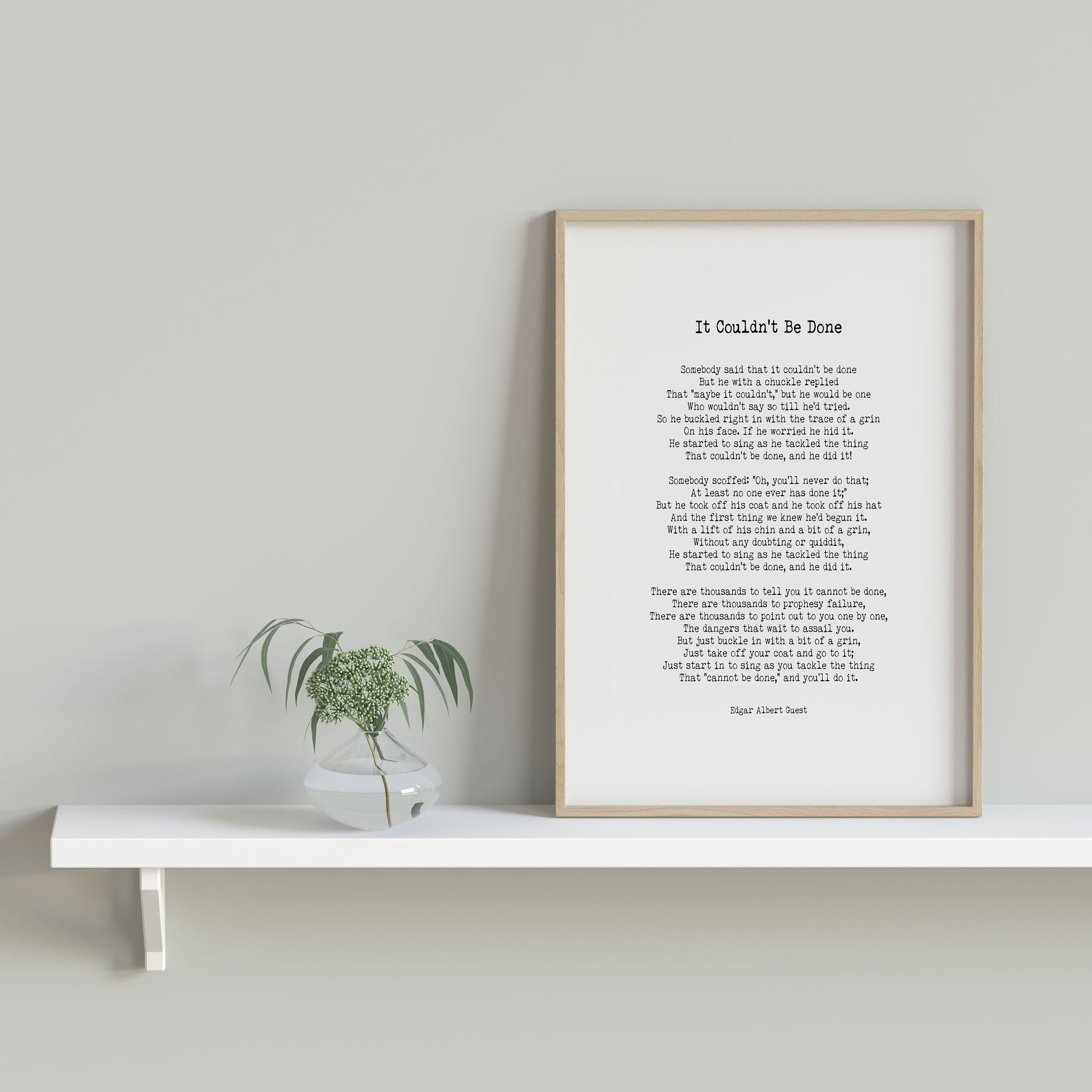 It Couldn’t Be Done Poem Print Edgar Albert Guest Wall Art