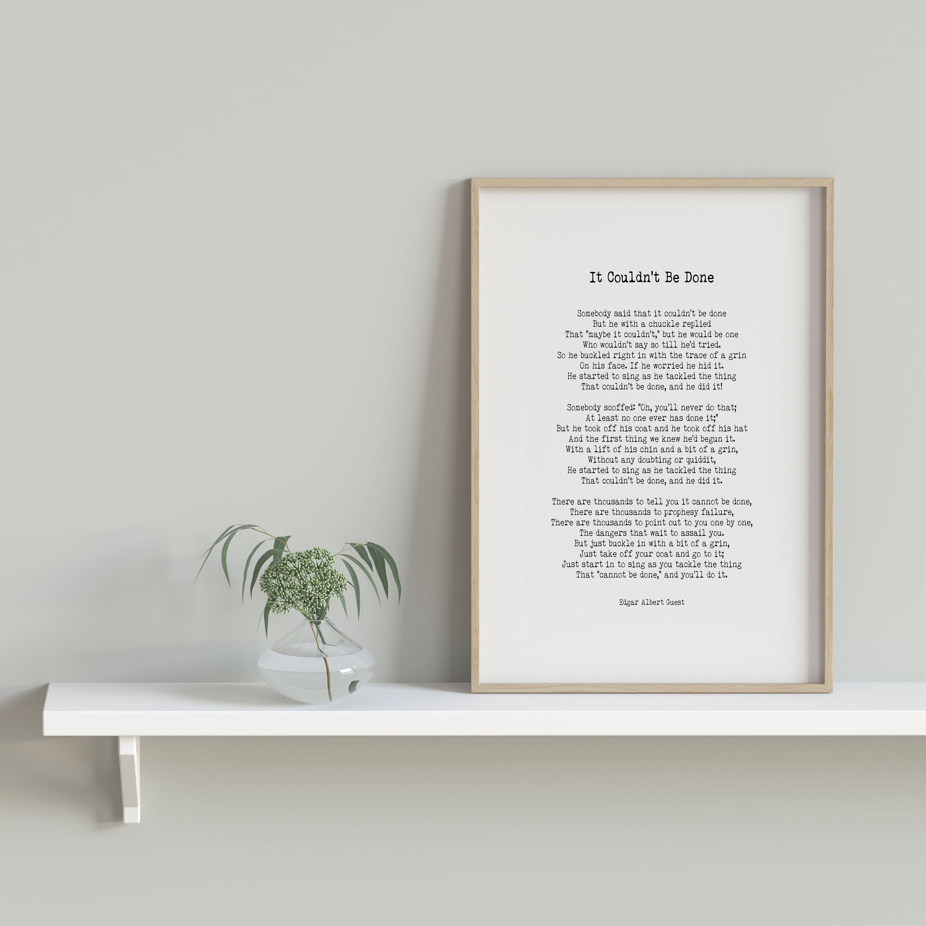 It Couldn’t Be Done Poem Print Edgar Albert Guest Wall Art