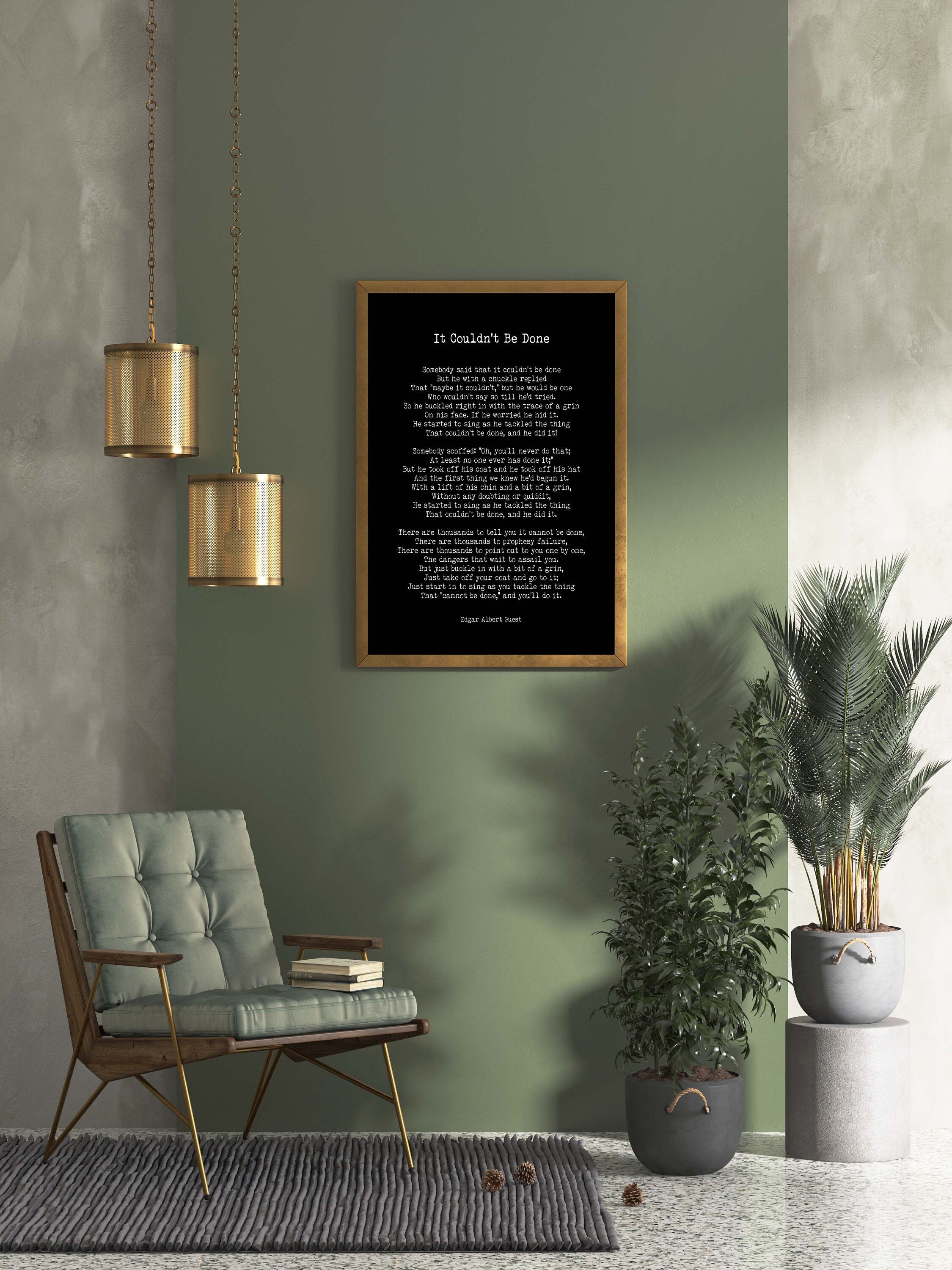 Edgar Albert Guest It Couldn't Be Done Poem, Black & White Poetry Wall Art Prints