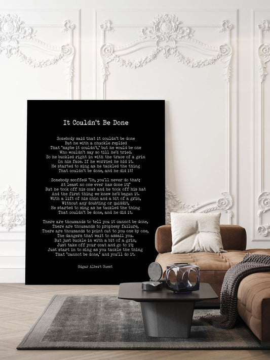 It Couldn’t Be Done Poem Print Edgar Albert Guest Wall Art
