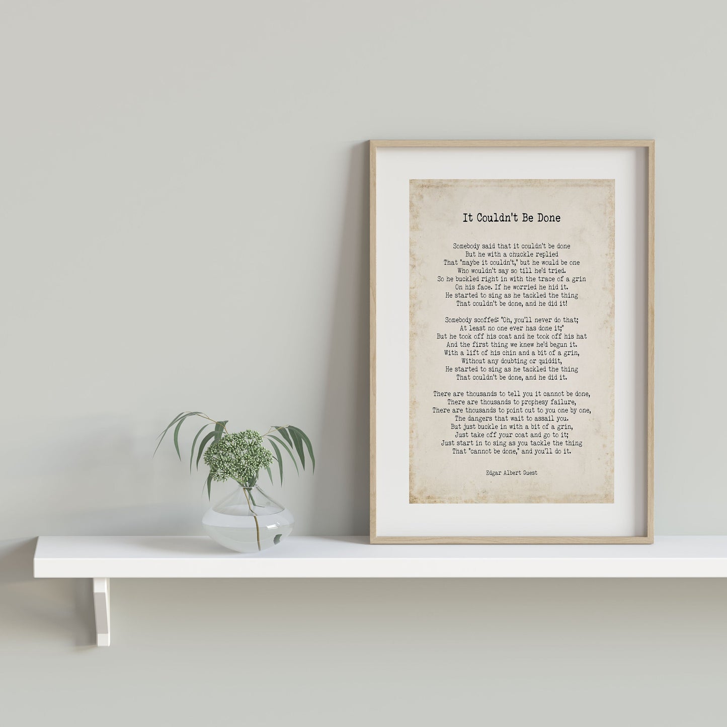 It Couldn’t Be Done Poem Print Edgar Albert Guest Wall Art