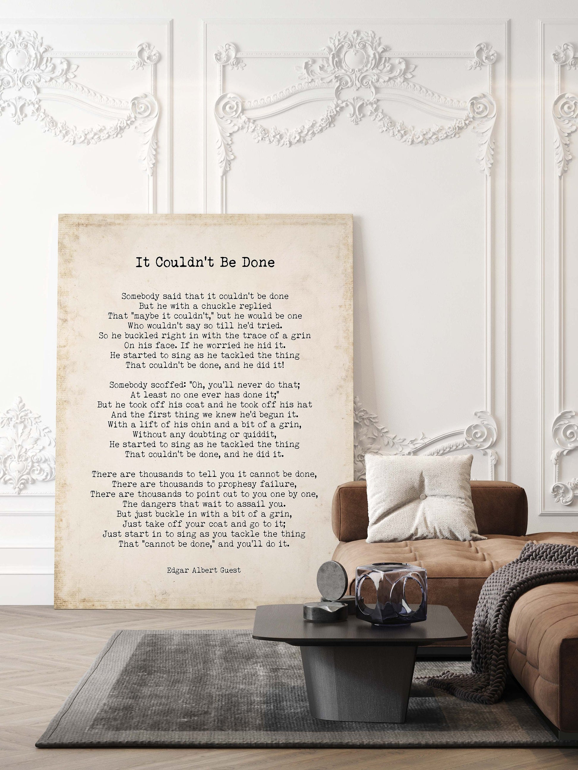 It Couldn’t Be Done Poem Print Edgar Albert Guest Wall Art