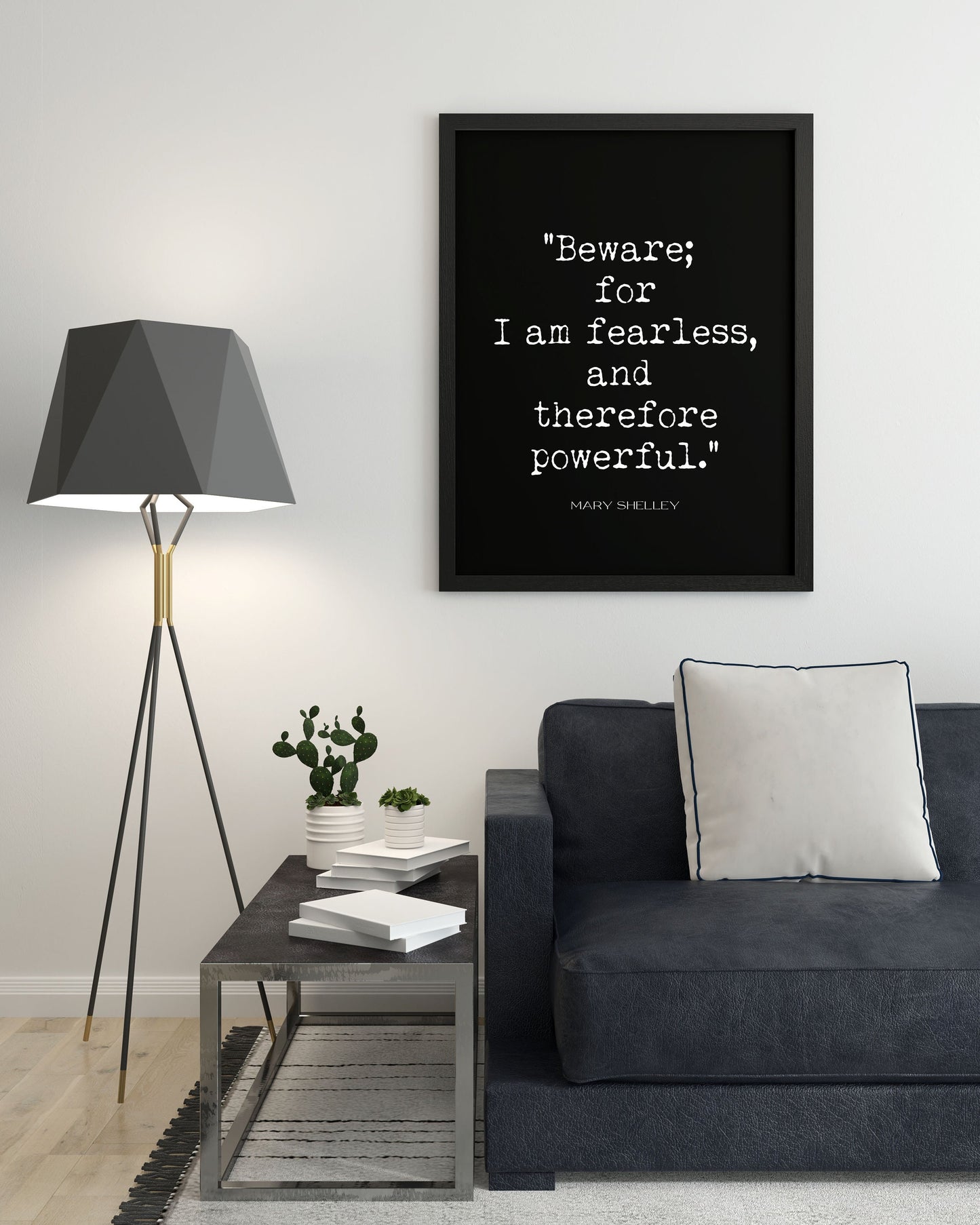 I Am Fearless I Am Powerful Art Print, Mary Shelley Female Bedroom Art Frankenstein Quote