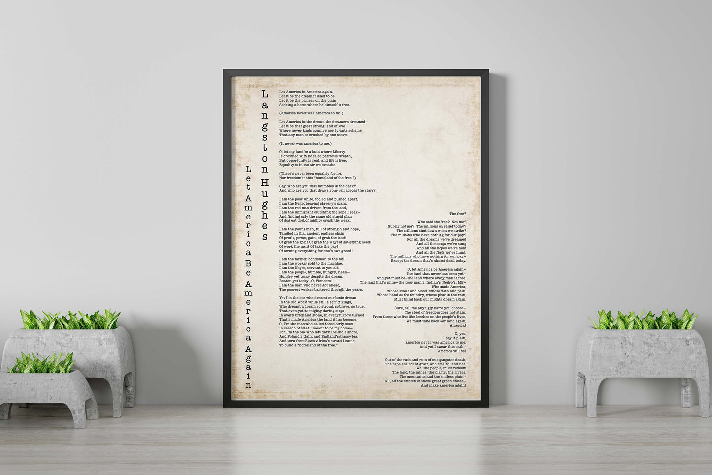 America Poem, Langston Hughes Wall Art Prints