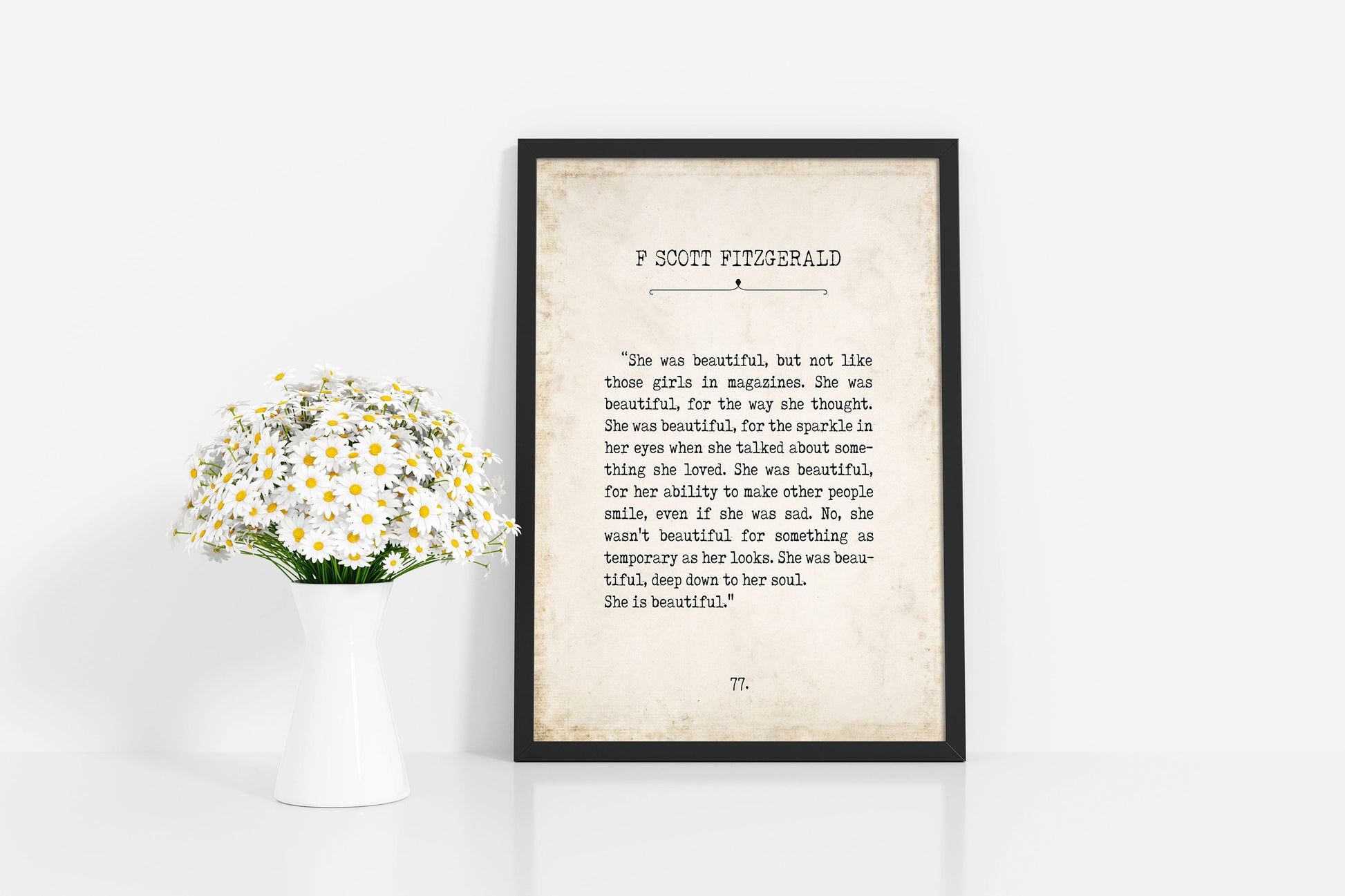 F Scott Fitzgerald Literary Art Quote Prints Set of 6, Gallery Wall Set for Home Decor