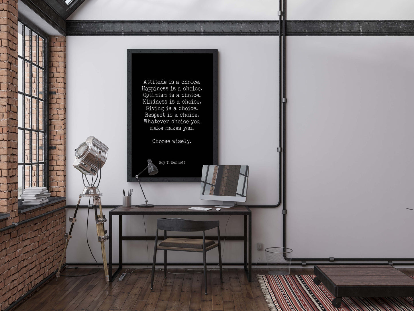 Roy T. Bennett Quote Print – Choose Wisely Poster, Typewriter Wall Art