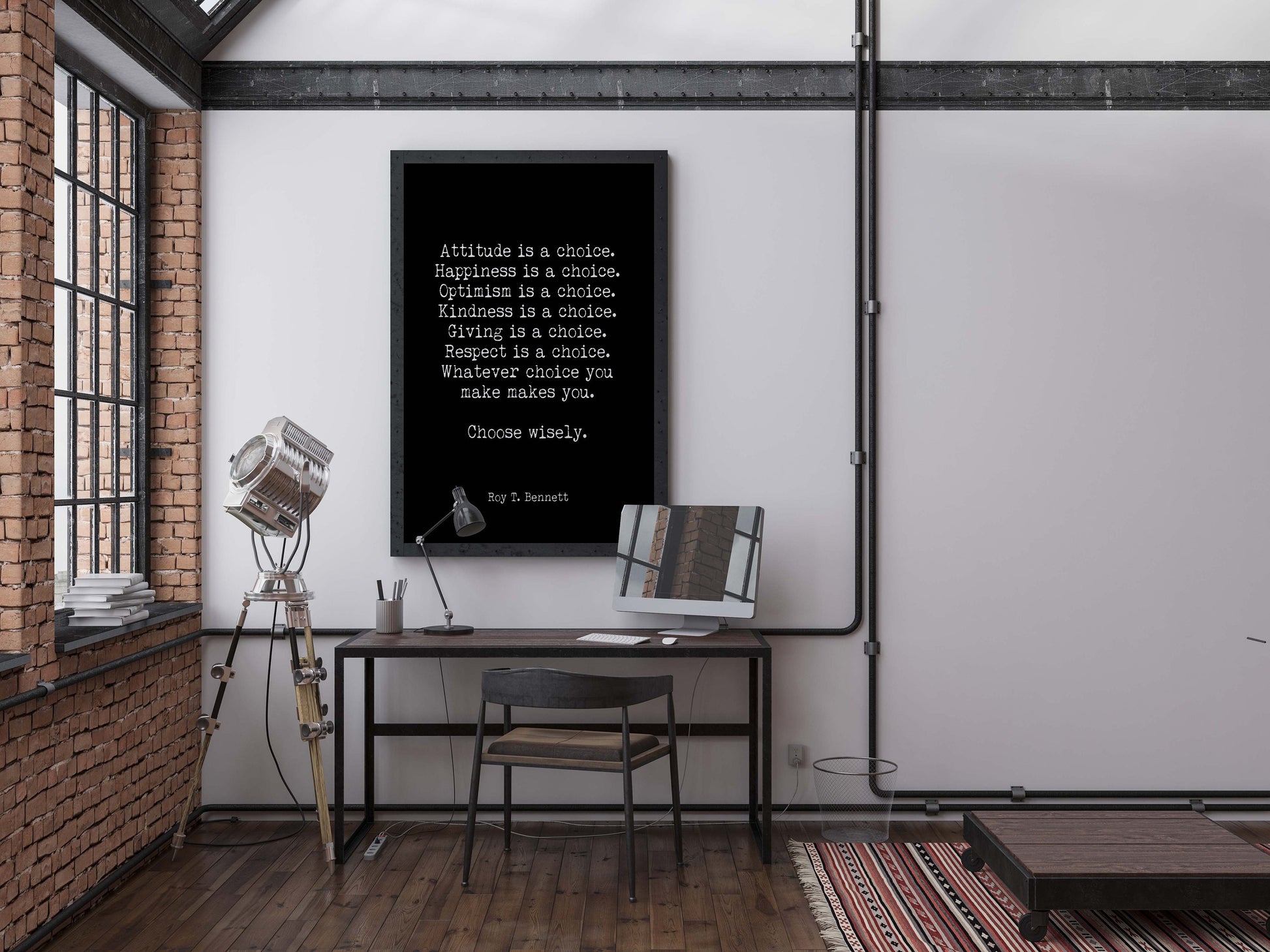 Roy T. Bennett Quote Print – Choose Wisely Poster, Typewriter Wall Art
