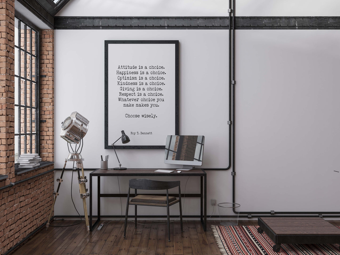 Roy T. Bennett Quote Print – Choose Wisely Poster, Typewriter Wall Art