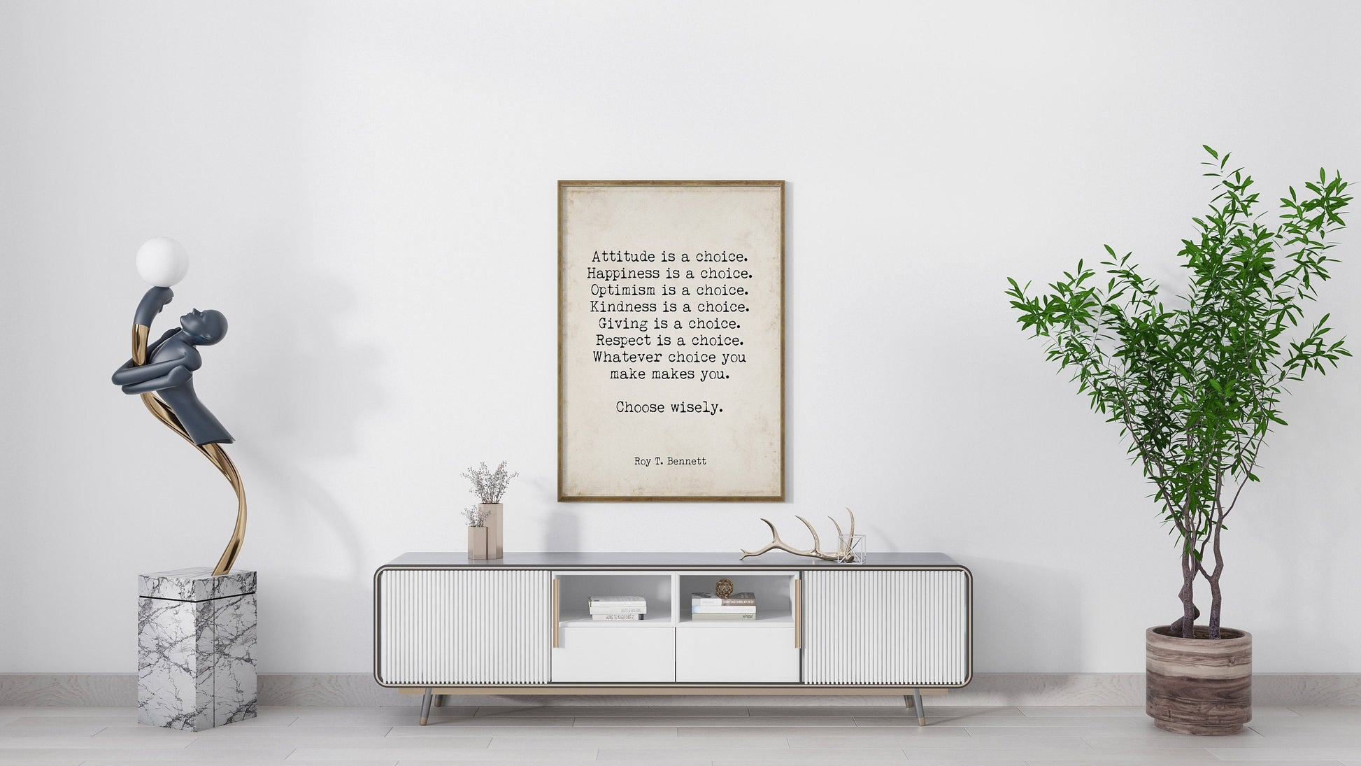 Roy T. Bennett Quote Print – Choose Wisely Poster, Typewriter Wall Art