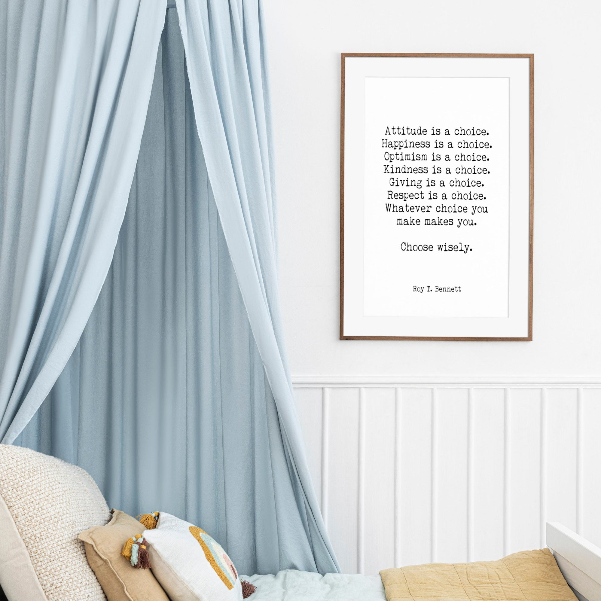 Roy T. Bennett Quote Print – Choose Wisely Poster, Typewriter Wall Art