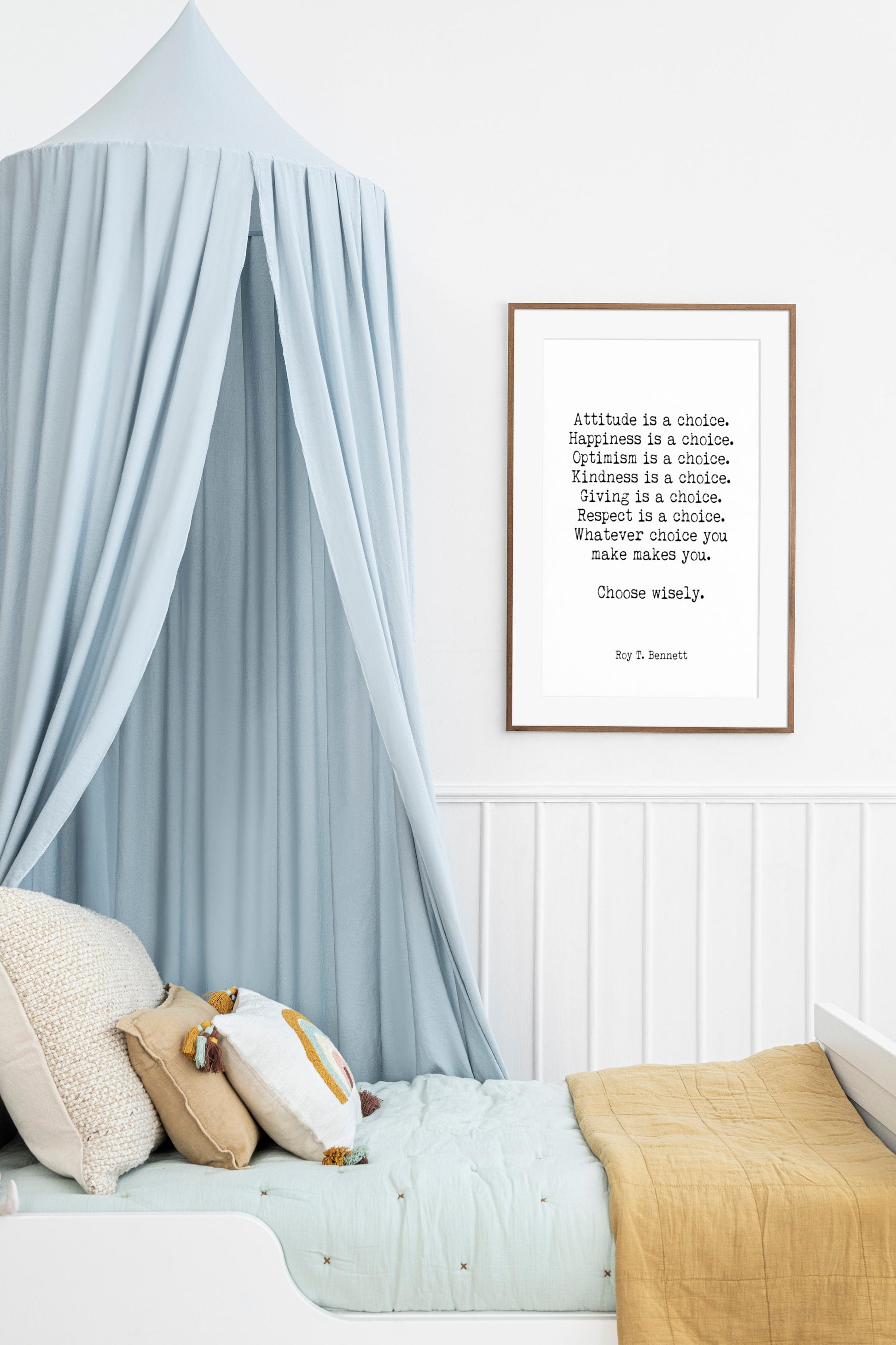 Roy T. Bennett Quote Print – Choose Wisely Poster, Typewriter Wall Art