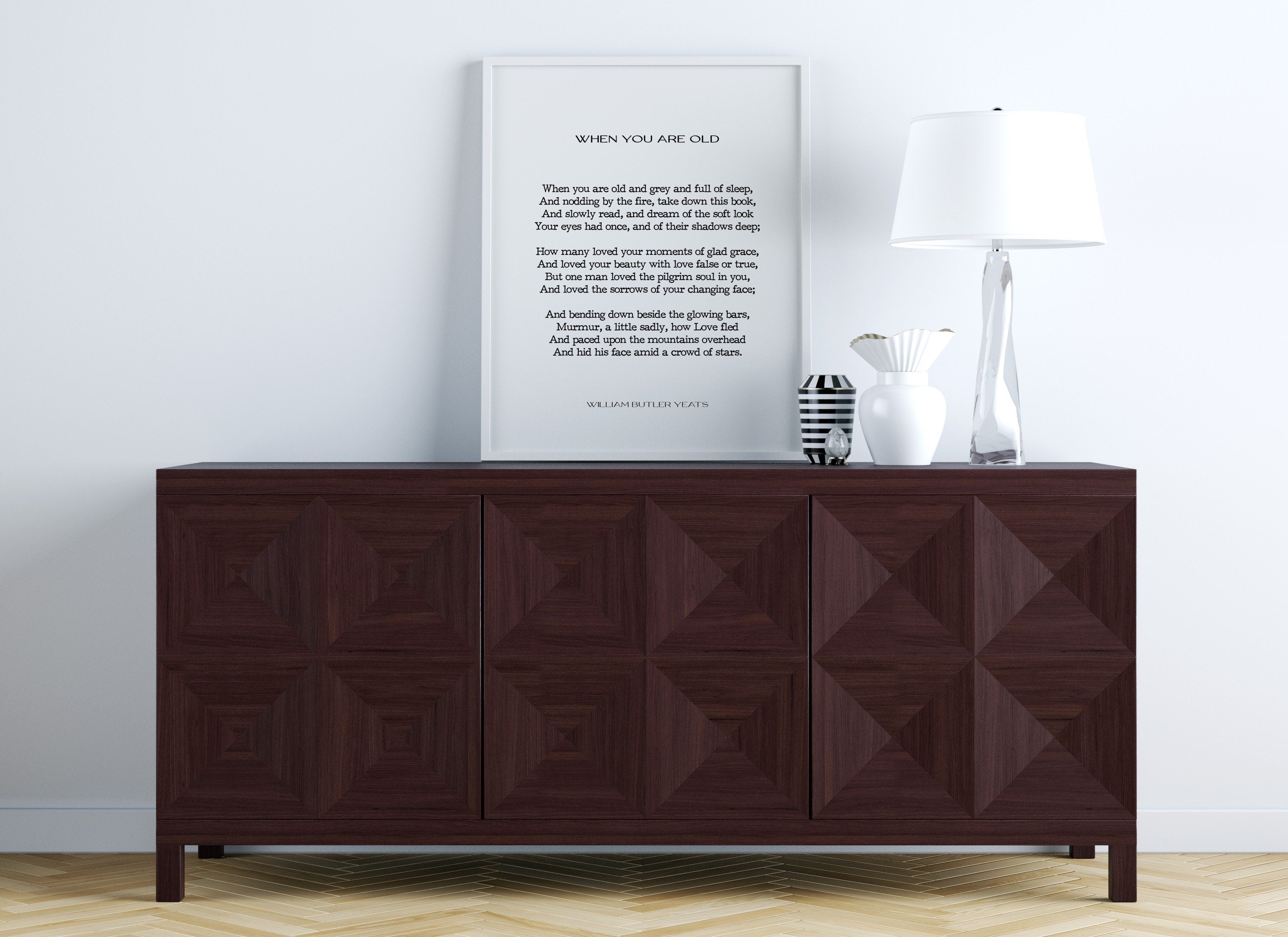 W B Yeats, When You Are Old Anniversary Gift