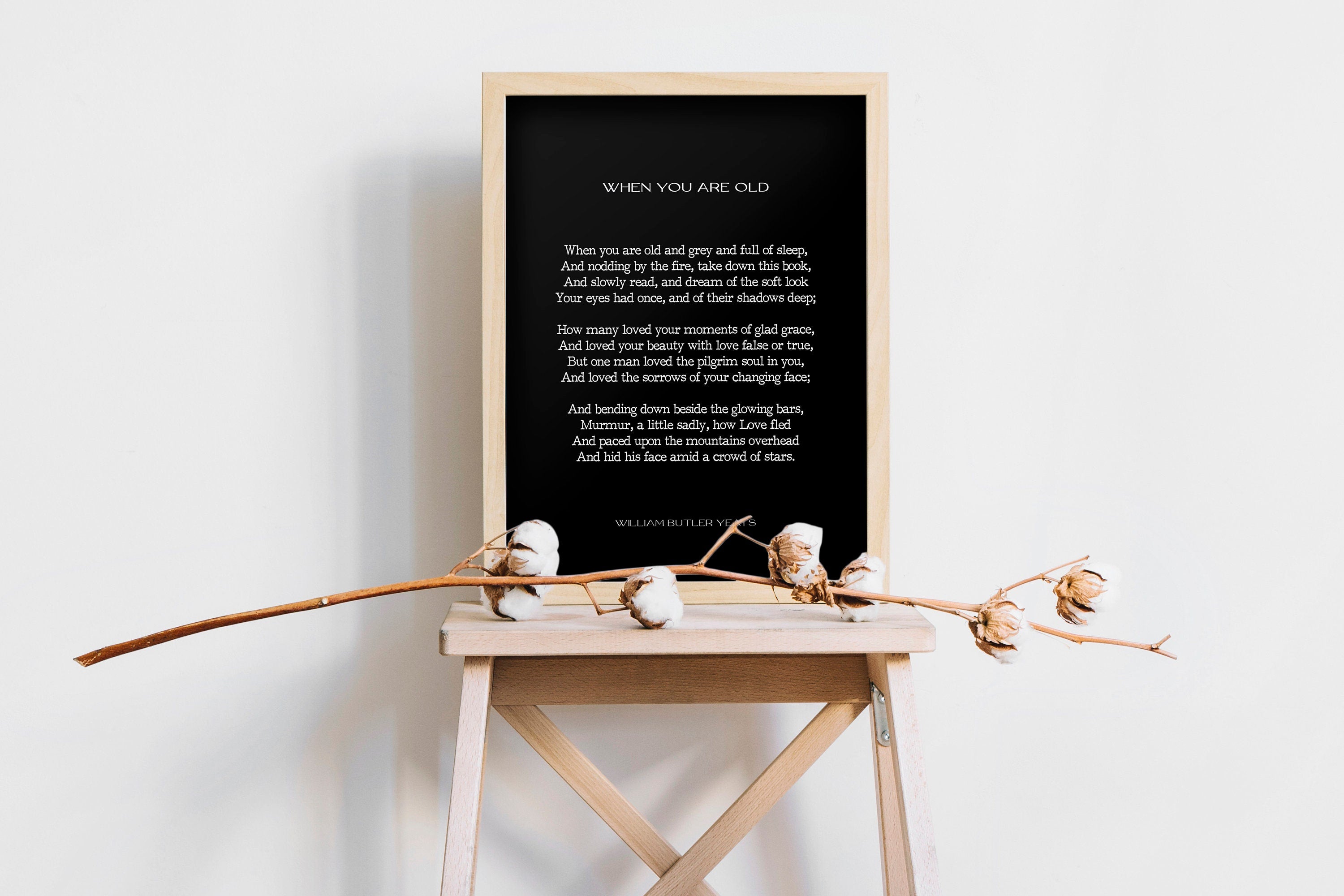 W B Yeats, When You Are Old Anniversary Gift