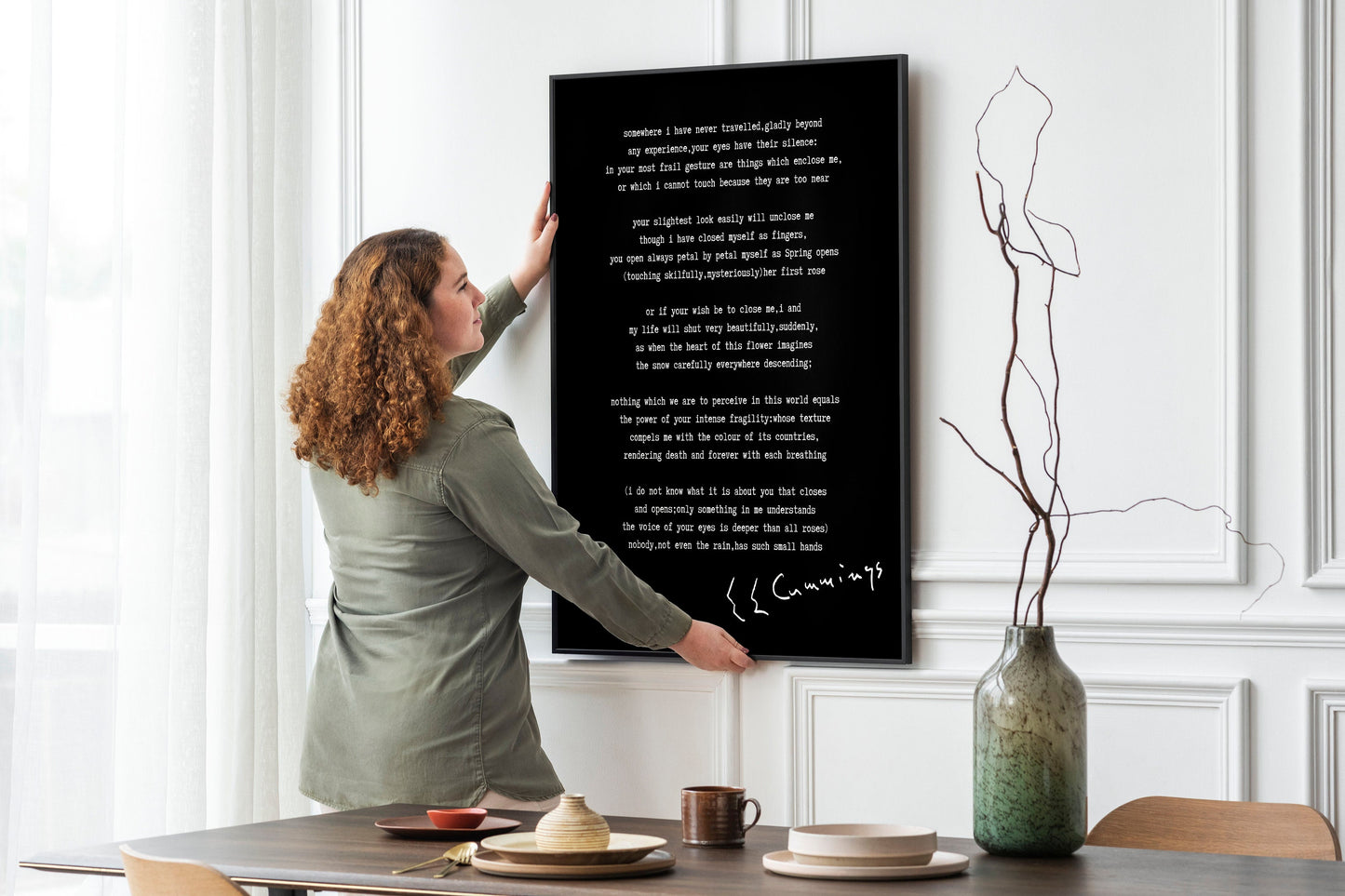 E.E. Cummings Love Poem Print – Somewhere I Have Never Travelled