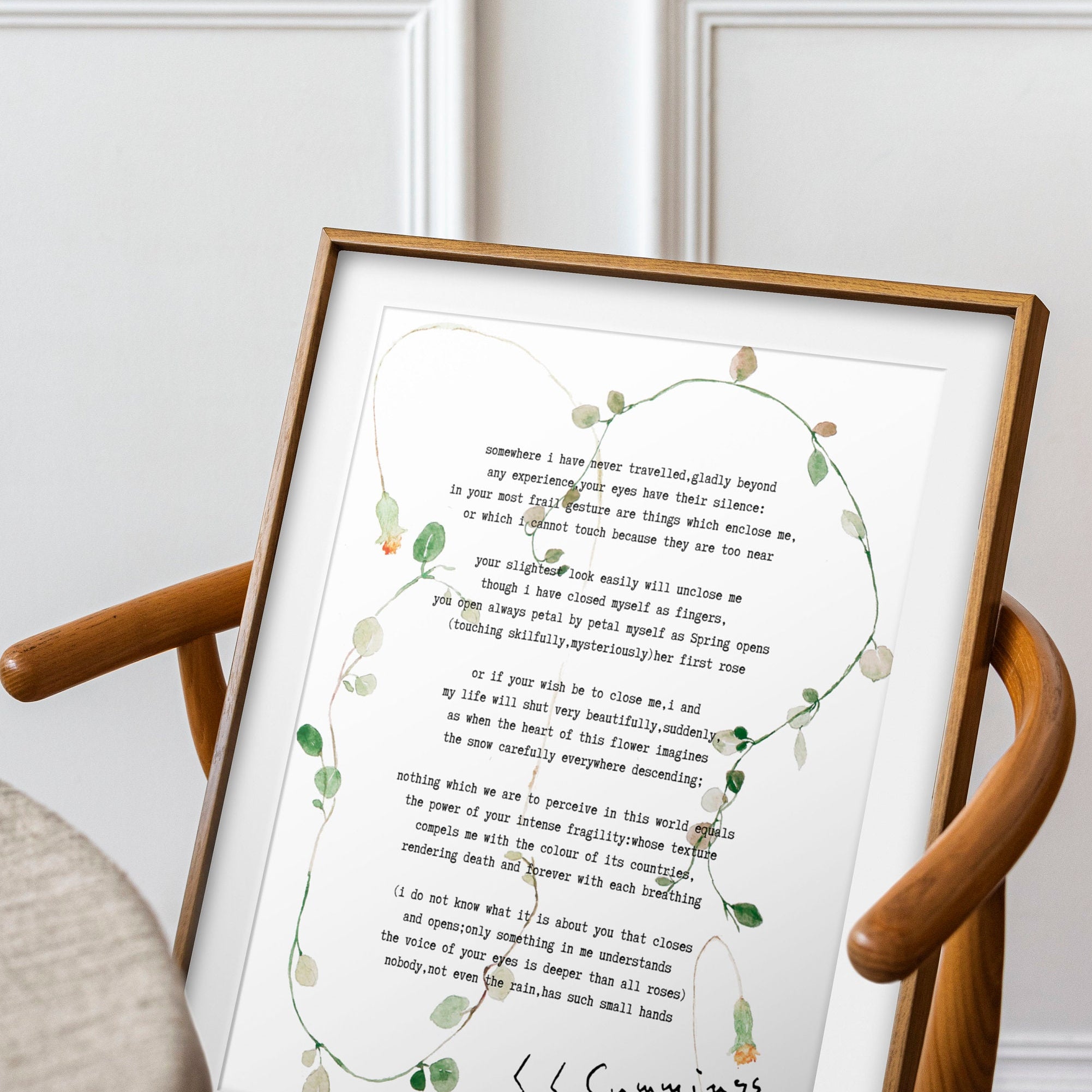 E.E. Cummings Love Poem Print – Somewhere I Have Never Travelled
