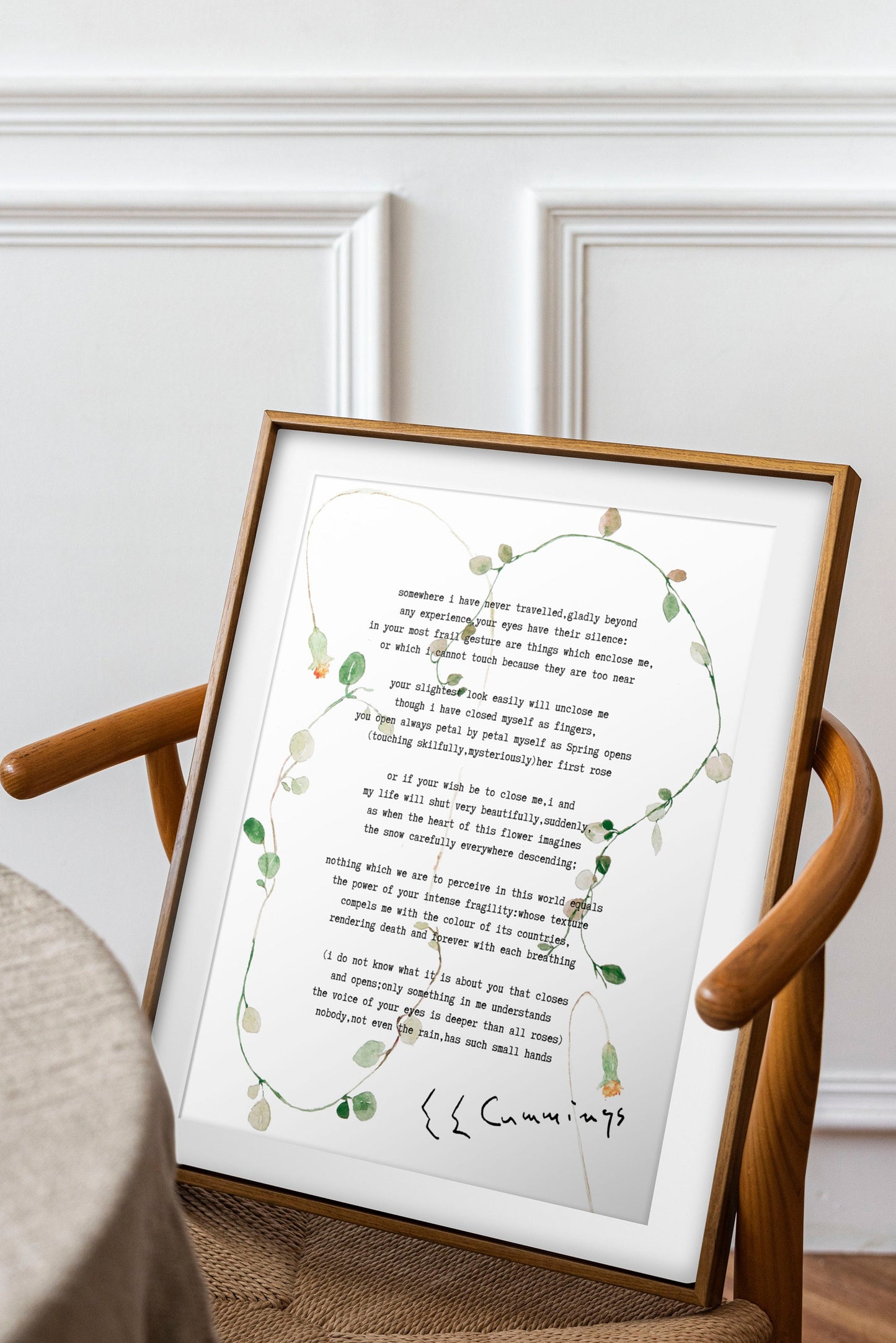 E.E. Cummings Love Poem Print – Somewhere I Have Never Travelled