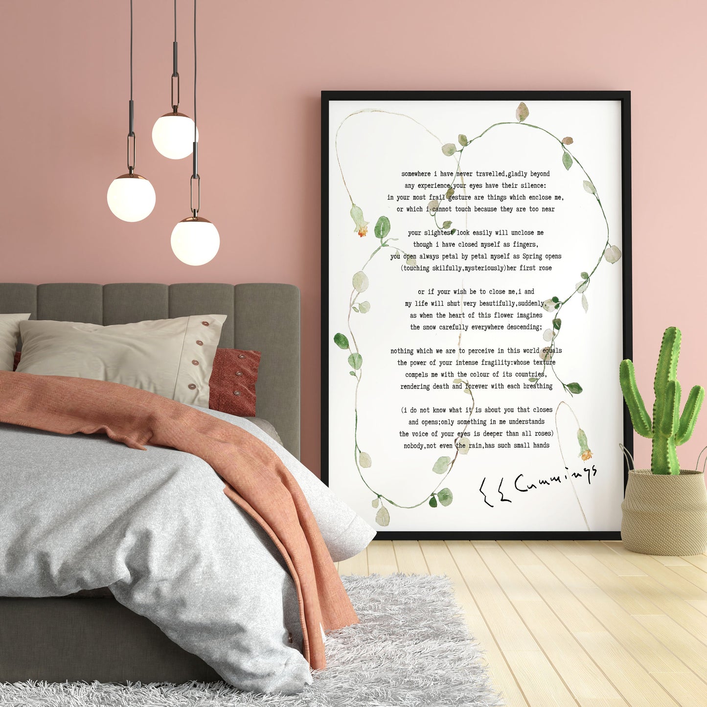 E.E. Cummings Love Poem Print – Somewhere I Have Never Travelled